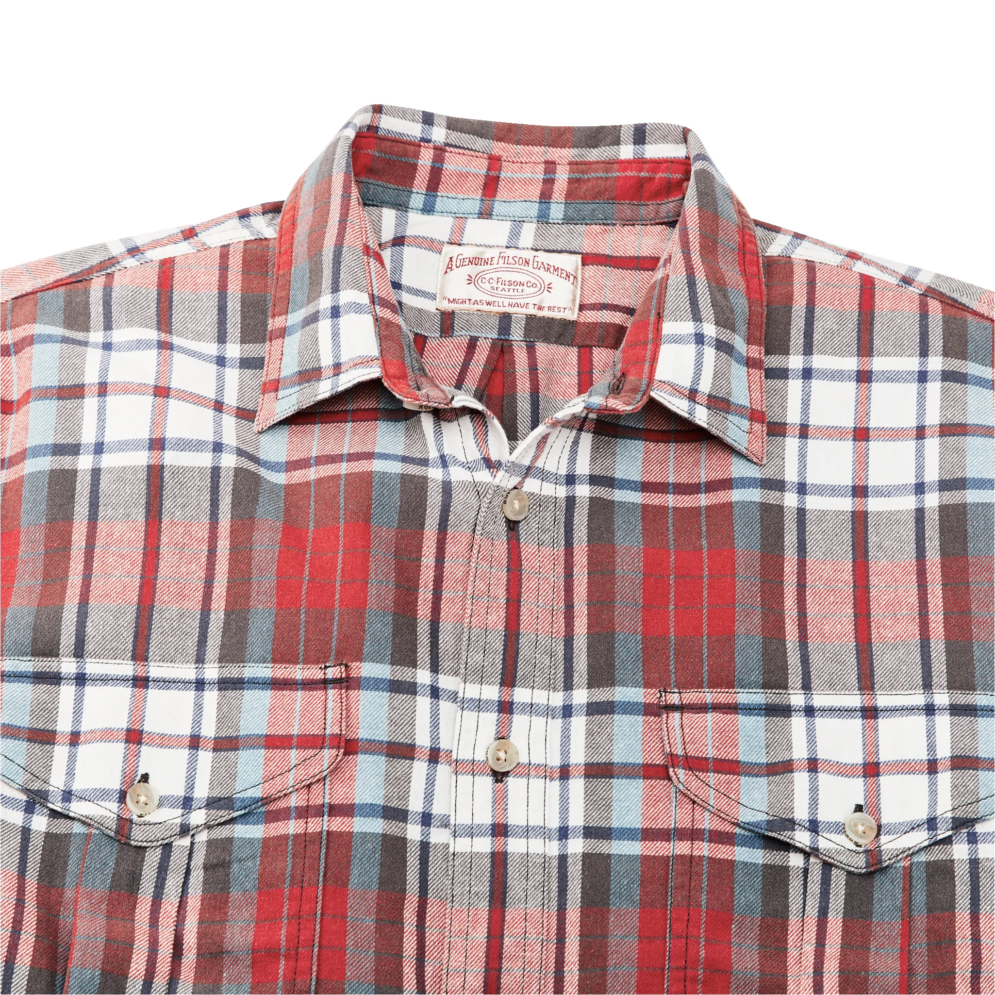 Short Sleeve Lightweight Alaskan Guide Shirt - Red / Storm Blue sold by Filson product image thumbnail 4