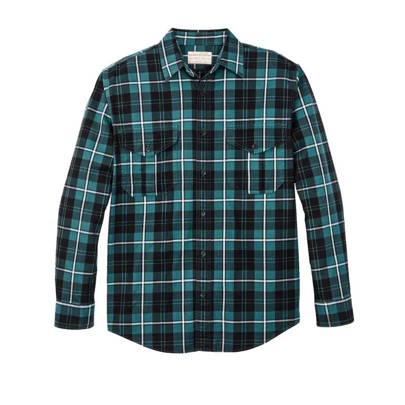 Lightweight Alaskan Guide Shirt - Petrol / Black / White Plaid sold by Filson
