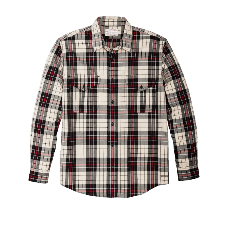 Lightweight Alaskan Guide Shirt - Off White Black Red sold by Filson
