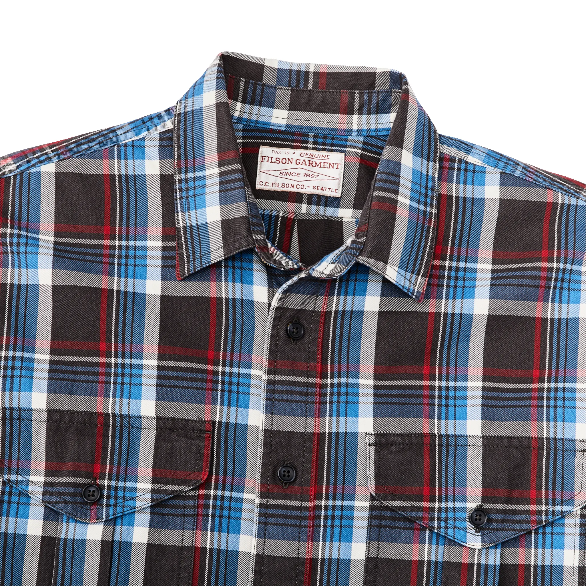 Lightweight Alaskan Guide Shirt - Glacier Blue Plaid sold by Filson product image thumbnail 4