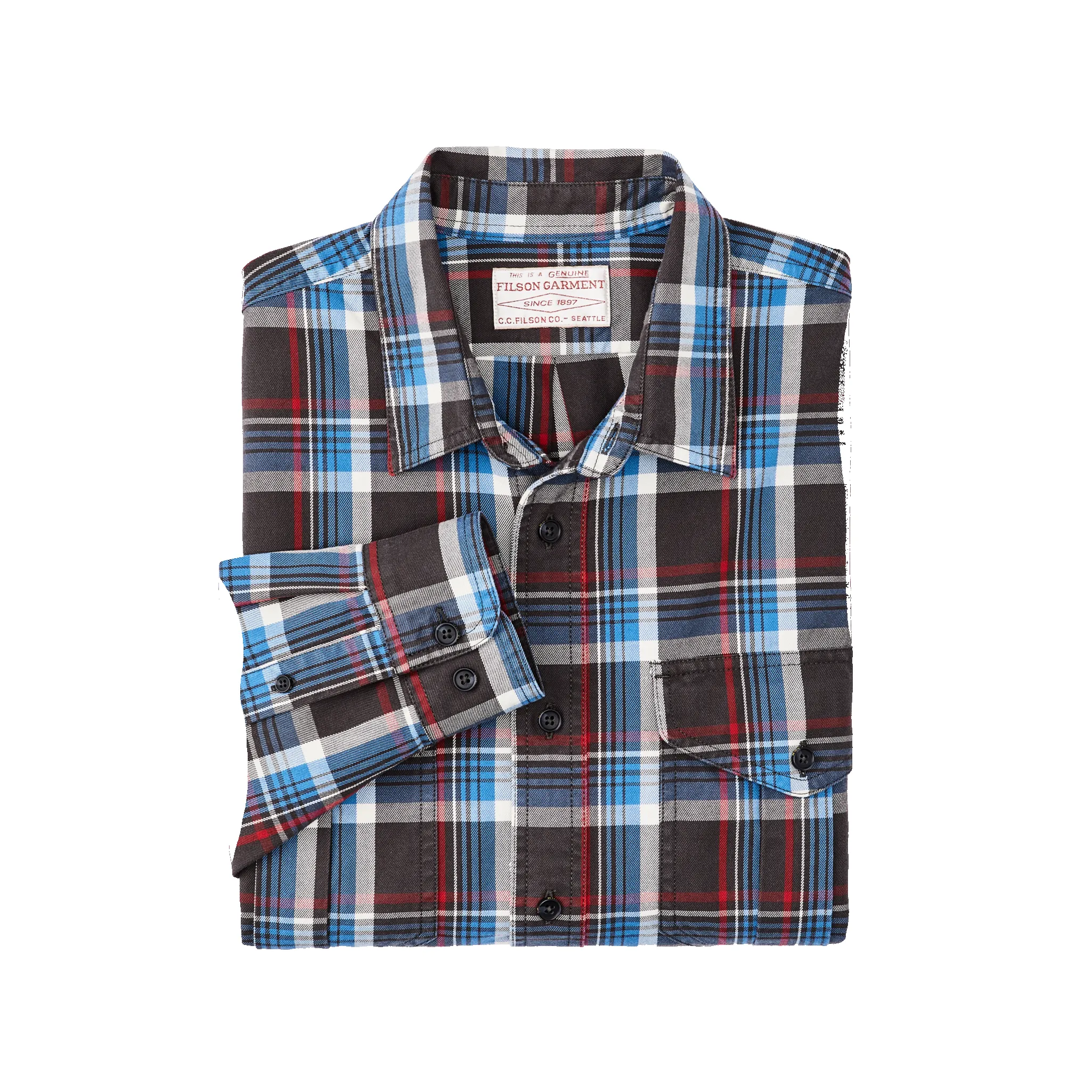 Lightweight Alaskan Guide Shirt - Glacier Blue Plaid sold by Filson product image thumbnail 3