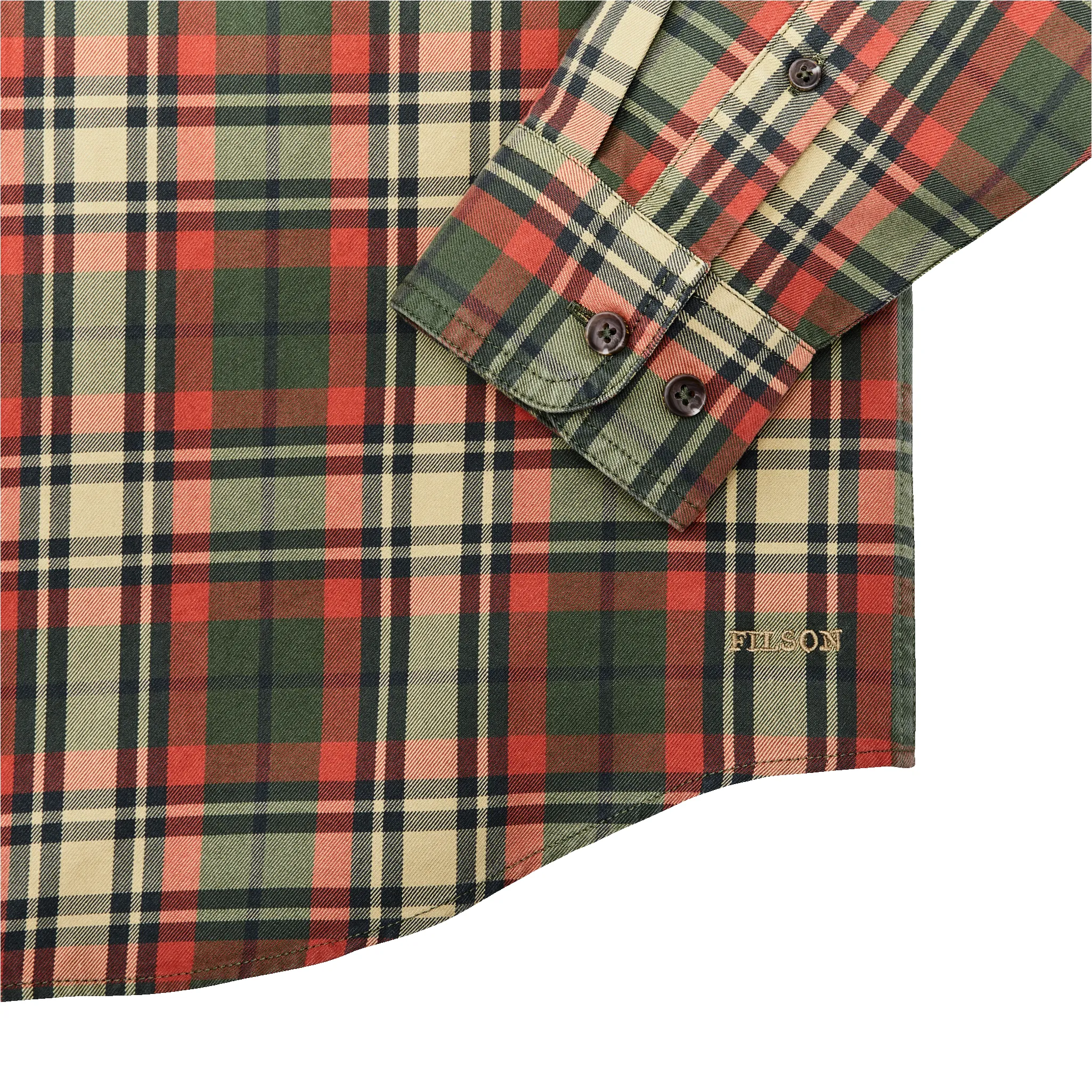 Lightweight Alaskan Guide Shirt - Silver Pine / Burnt Red Plaid sold by Filson product image thumbnail 5