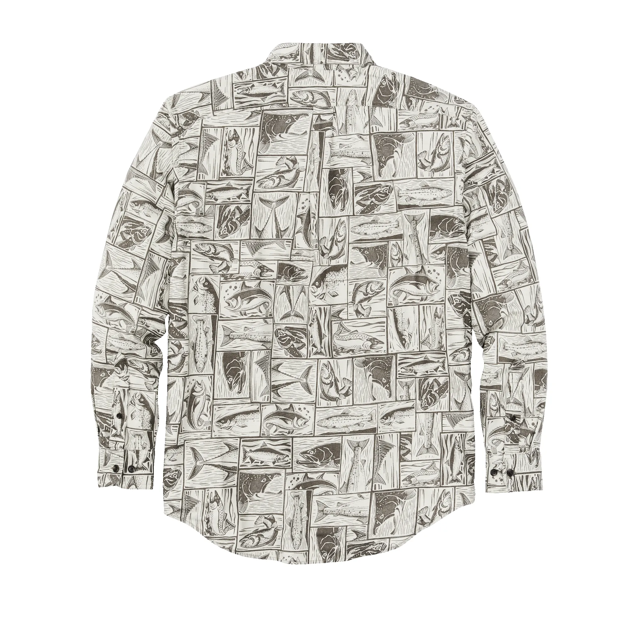 Lightweight Alaskan Guide Shirt - Stone Brown Cutwork Fish Print sold by Filson product image thumbnail 2