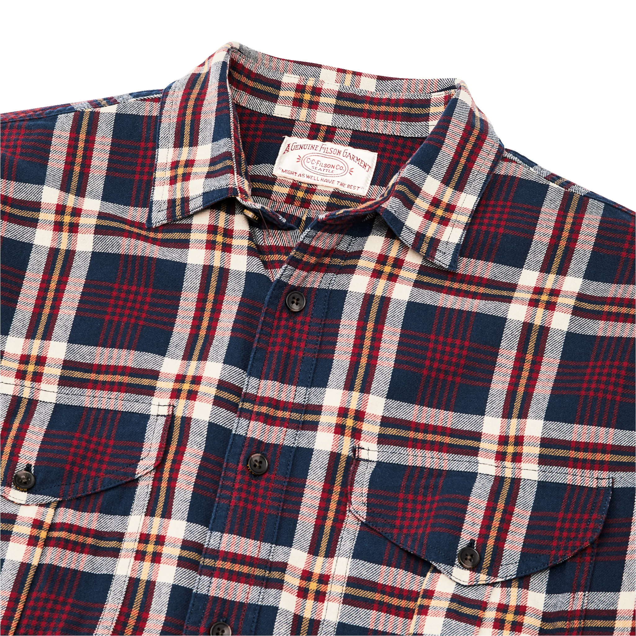 Lightweight Alaskan Guide Shirt - Navy / Red / White Plaid sold by Filson product image thumbnail 4