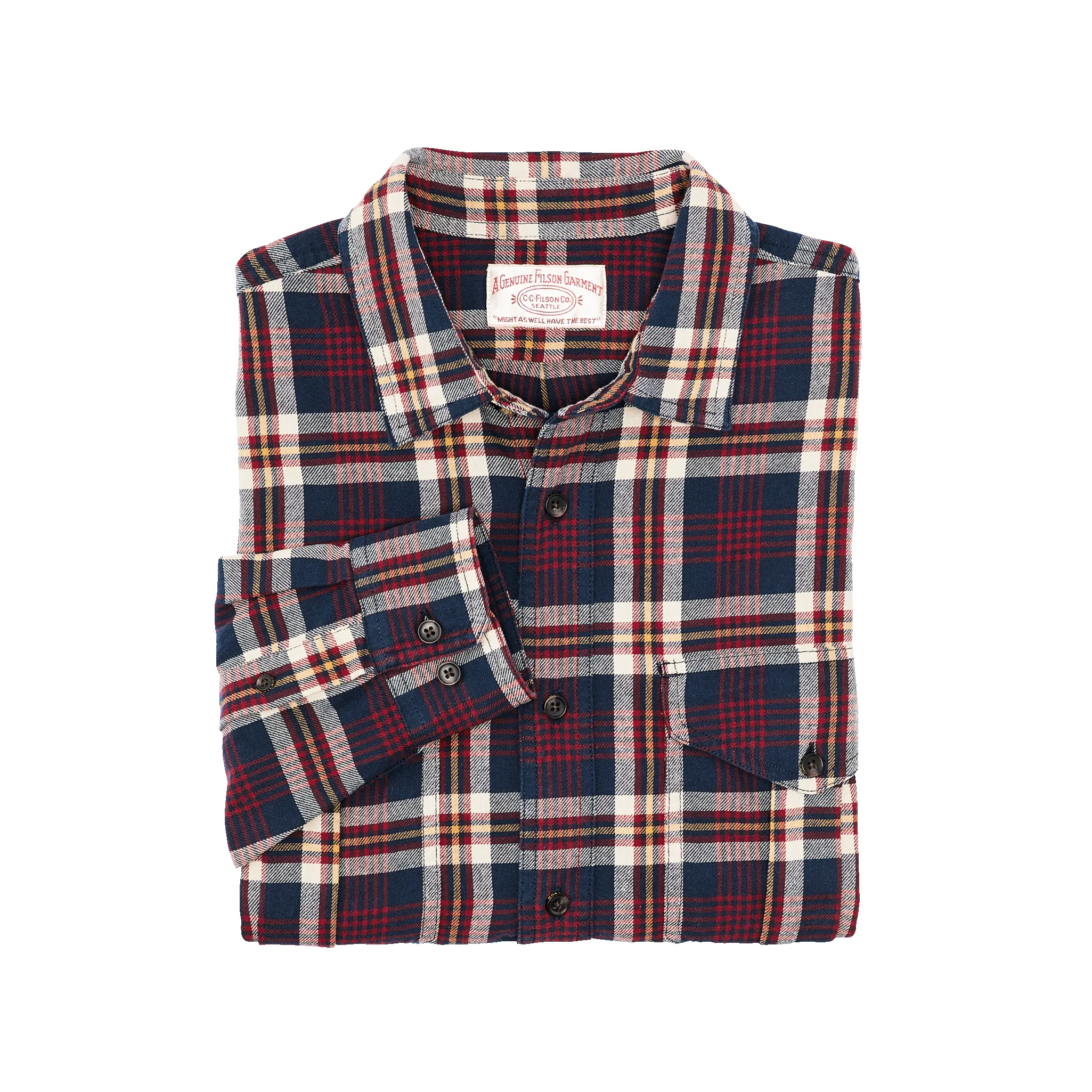 Lightweight Alaskan Guide Shirt - Navy / Red / White Plaid sold by Filson product image thumbnail 3