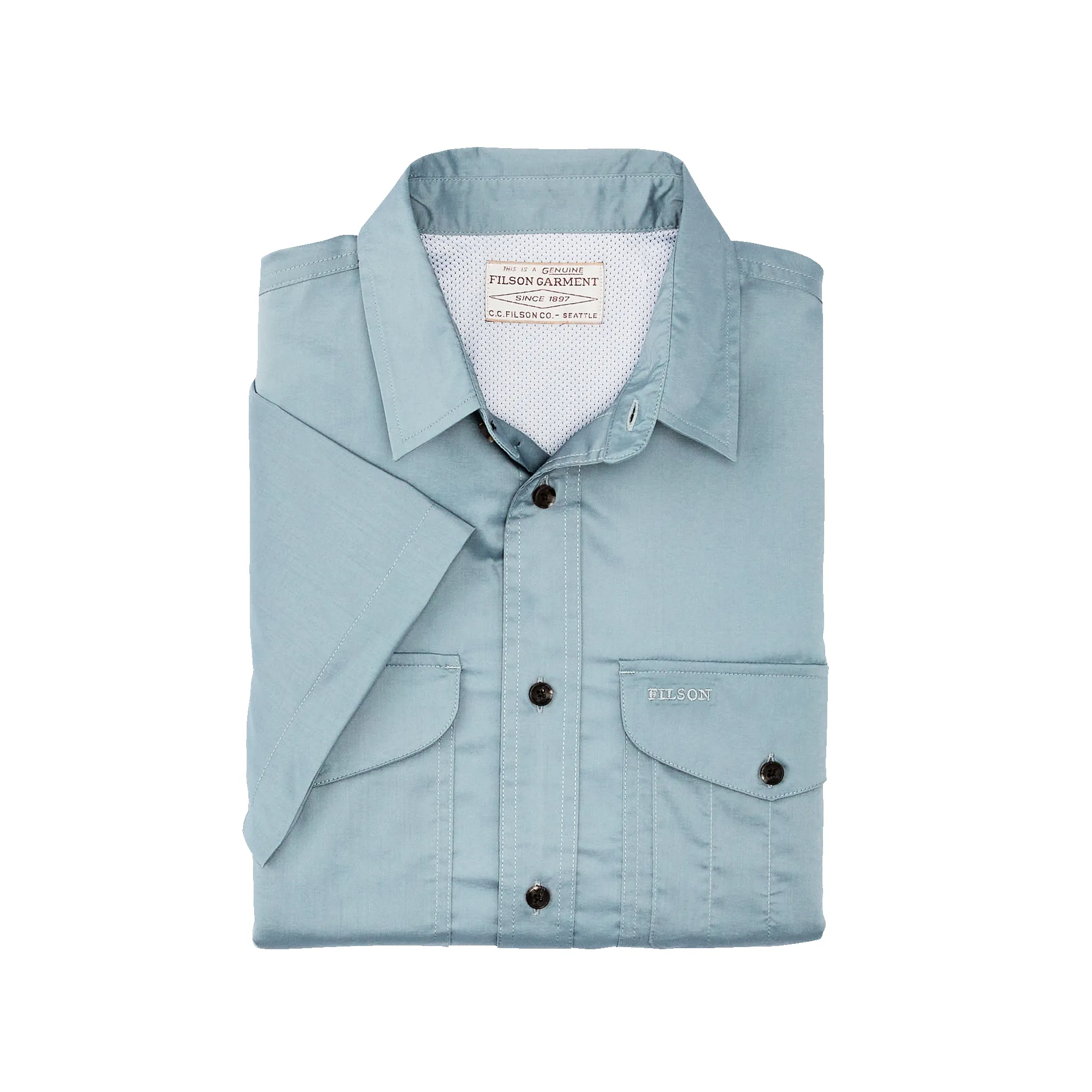 Twin Lakes Short Sleeve Sport Shirt - Stone Blue sold by Filson product image thumbnail 2