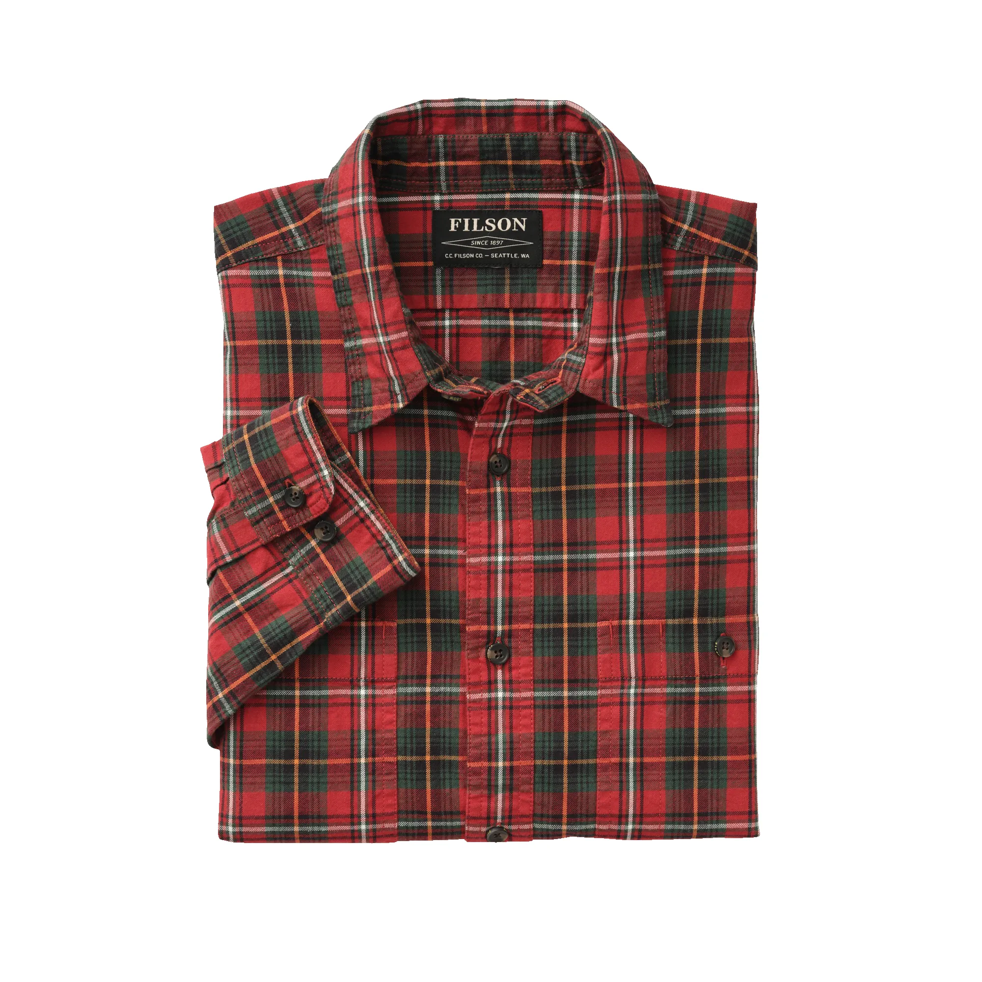 Wildwood Shirt - Red/black/flame Plaid sold by Filson product image thumbnail 3