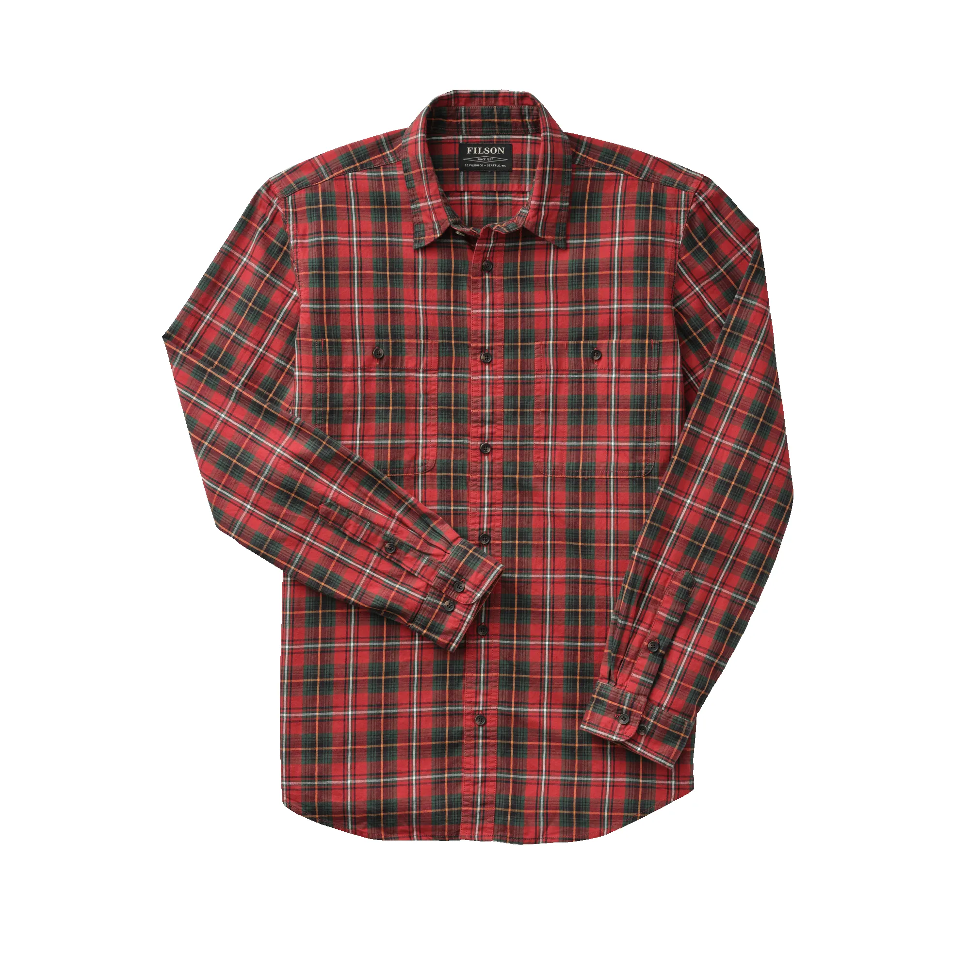 Wildwood Shirt - Red/black/flame Plaid sold by Filson