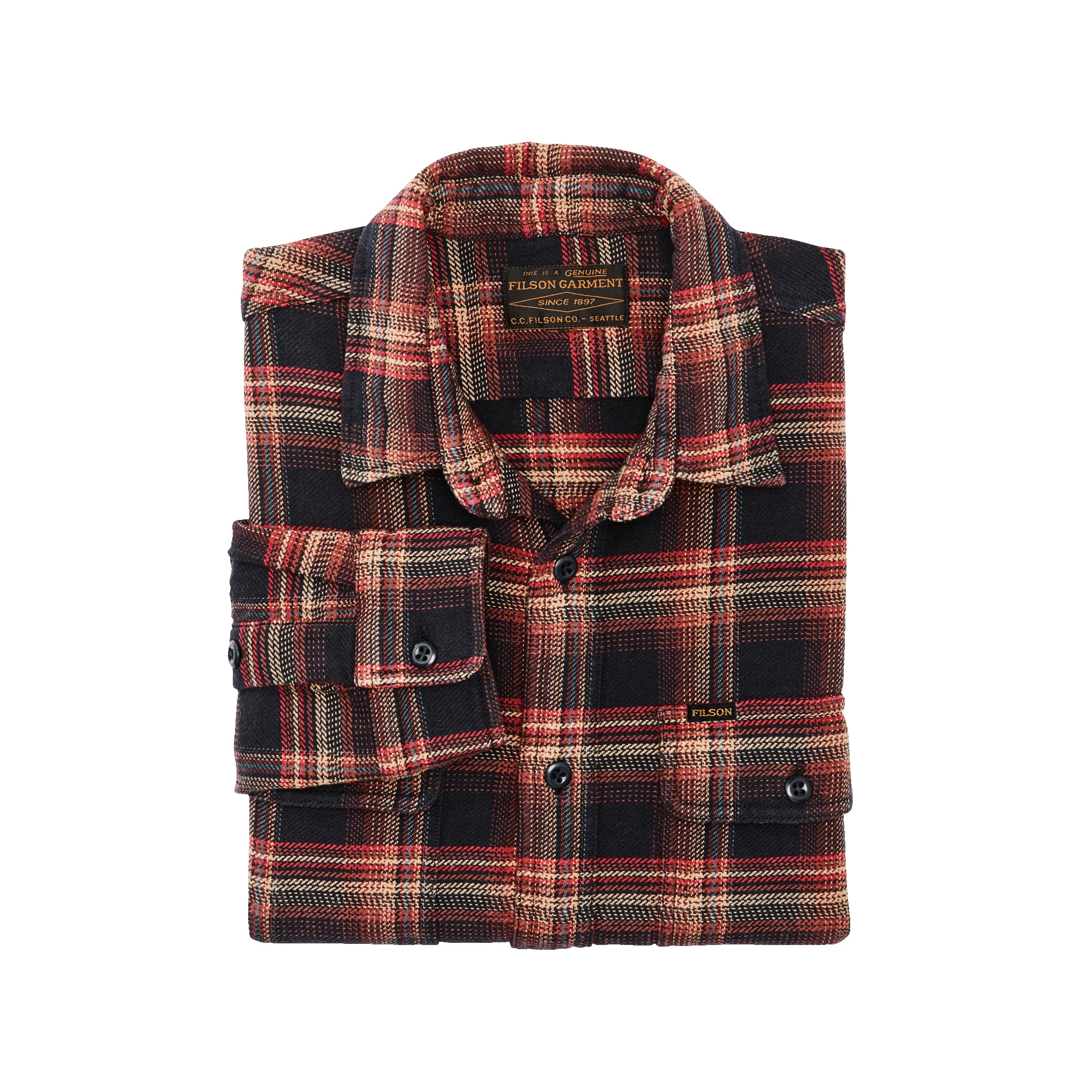 Vintage Flannel Work Shirt - Black / Rust / Multi Plaid sold by Filson product image thumbnail 3