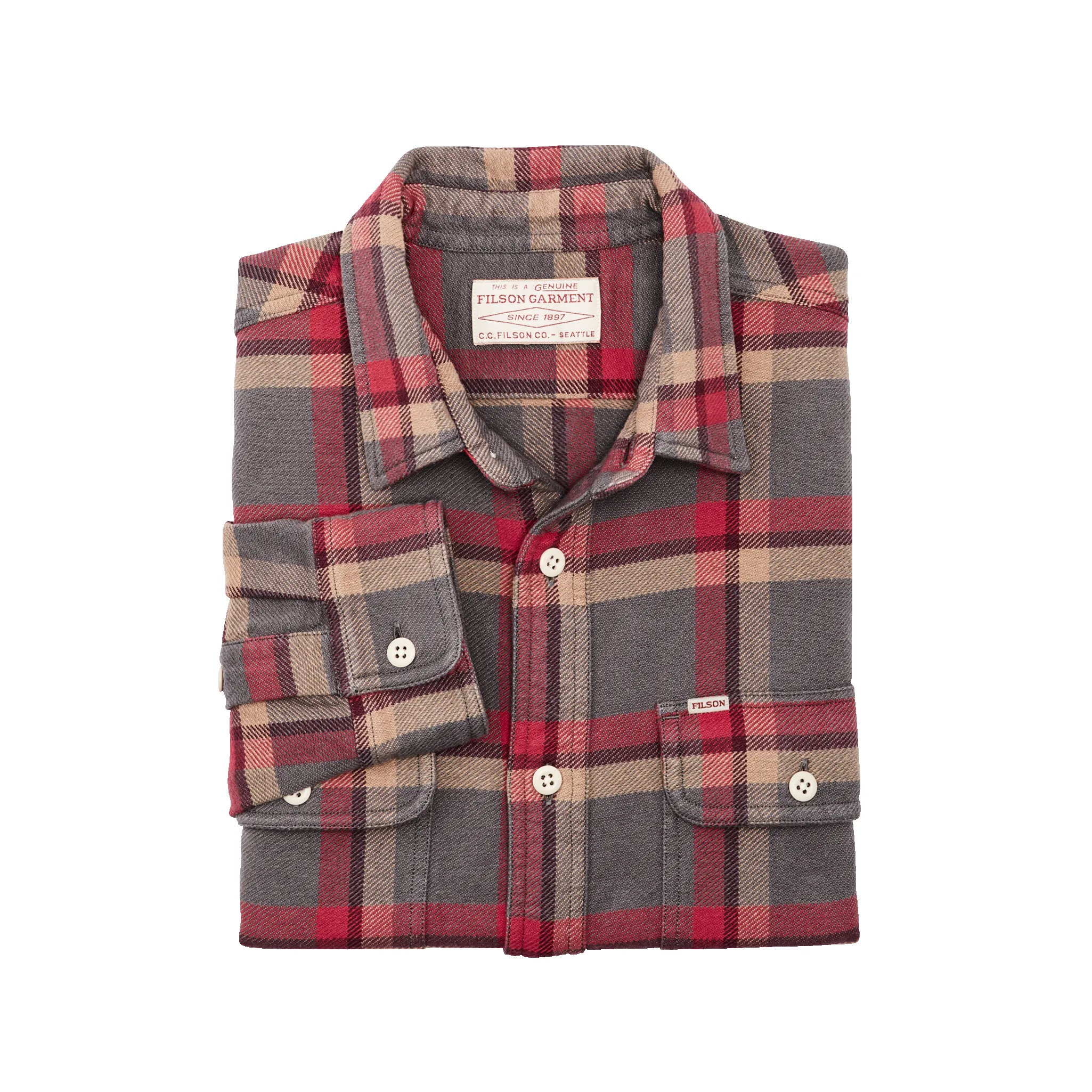 Vintage Flannel Work Shirt - Gray / Red / Multi Plaid sold by Filson product image thumbnail 3