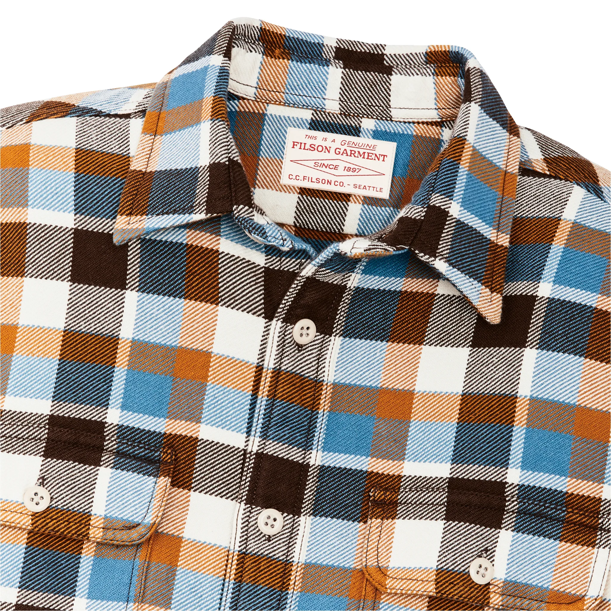 Vintage Flannel Work Shirt - Brown / Cream / Multi Plaid sold by Filson product image thumbnail 3
