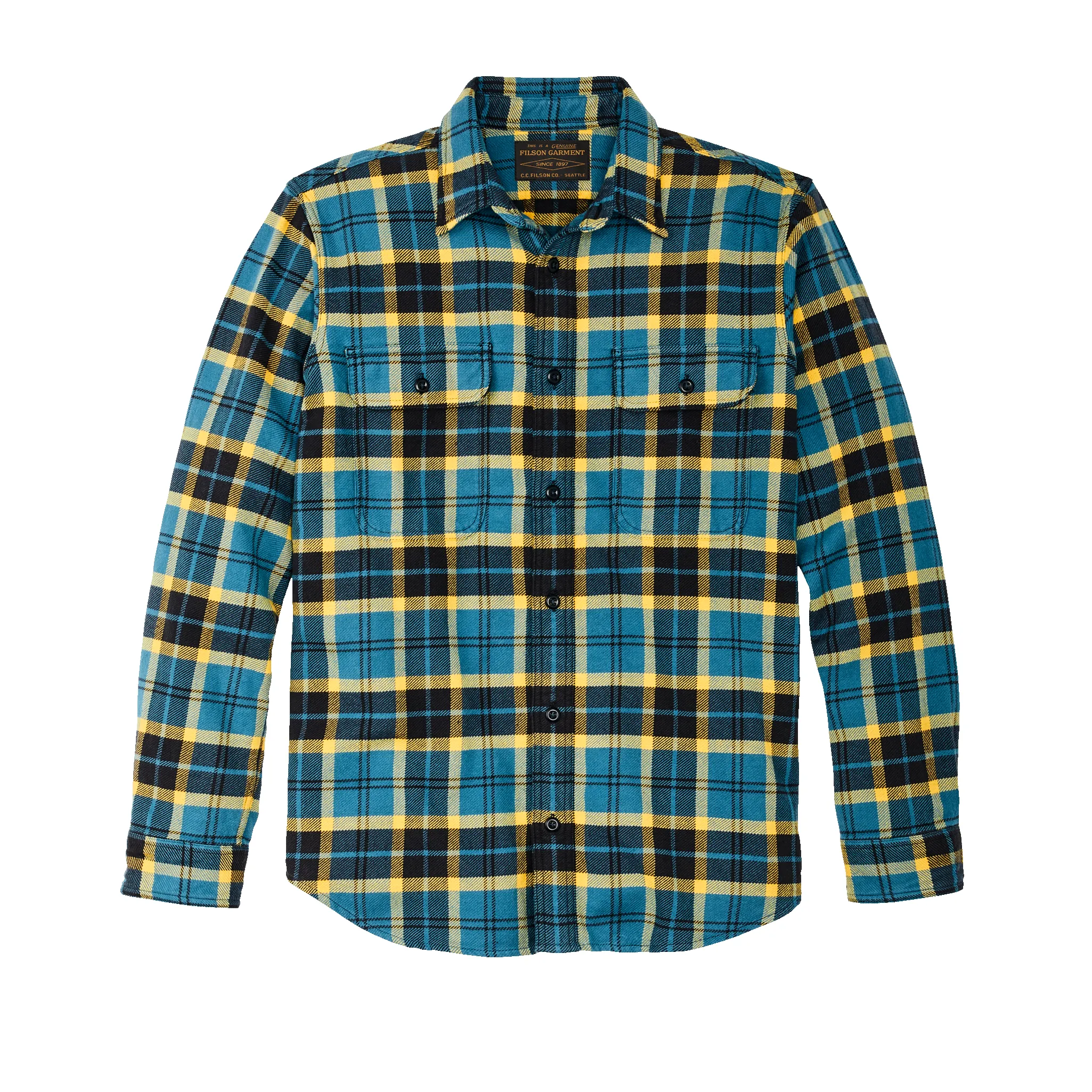 Vintage Flannel Work Shirt - Blue Ash Gold Plaid sold by Filson