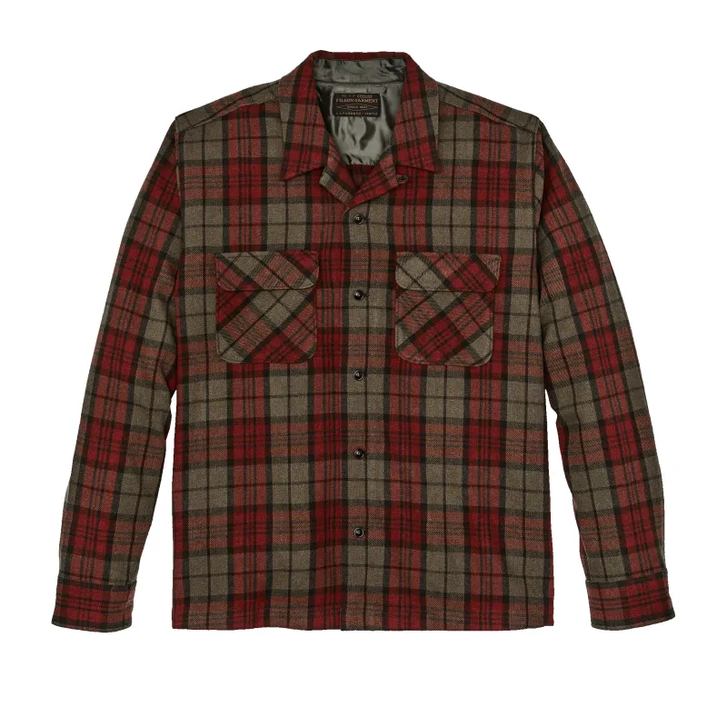 Buckner Wool Camp Shirt - Olive / Red / Multi Plaid made by Filson