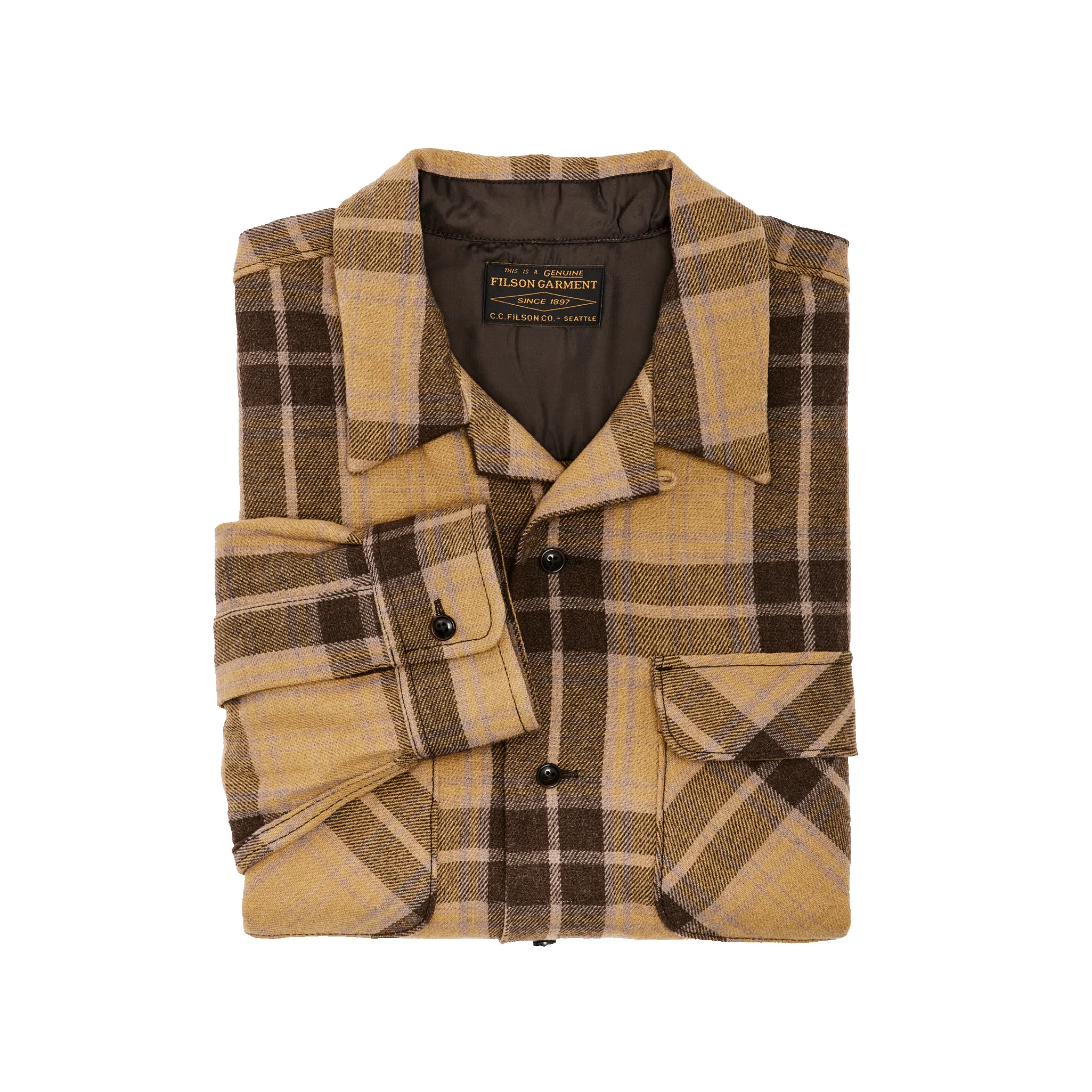 Buckner Wool Camp Shirt - Ochre / Faded Brown Plaid sold by Filson product image thumbnail 2