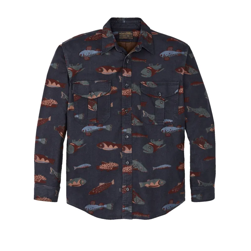 Alaskan Guide Shirt - Fish Decoy Navy sold by Filson