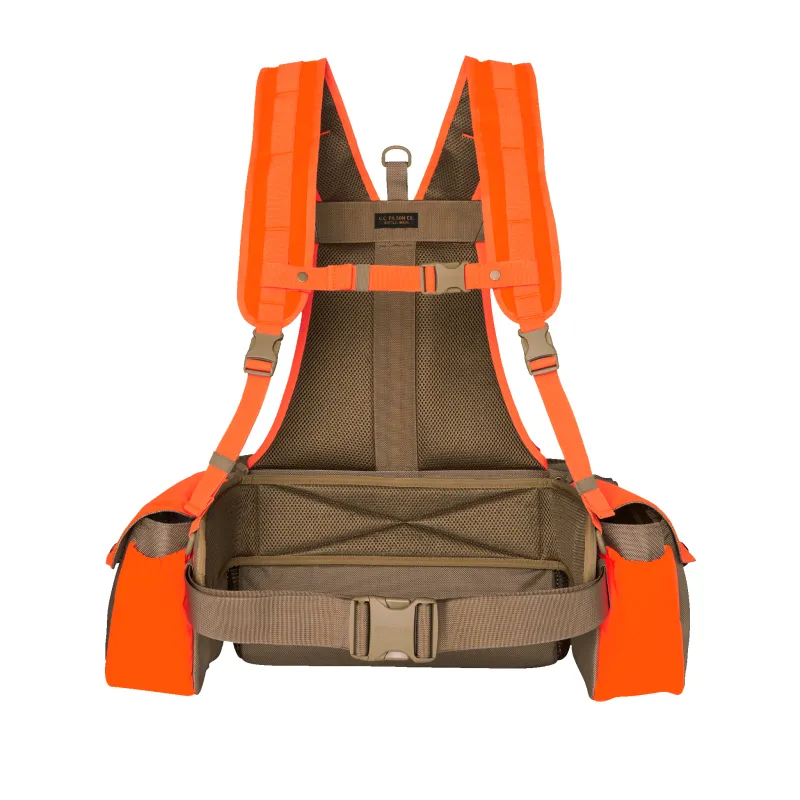 Upland Guide Strap Vest - Dark Tan / Blaze Orange sold by Filson
