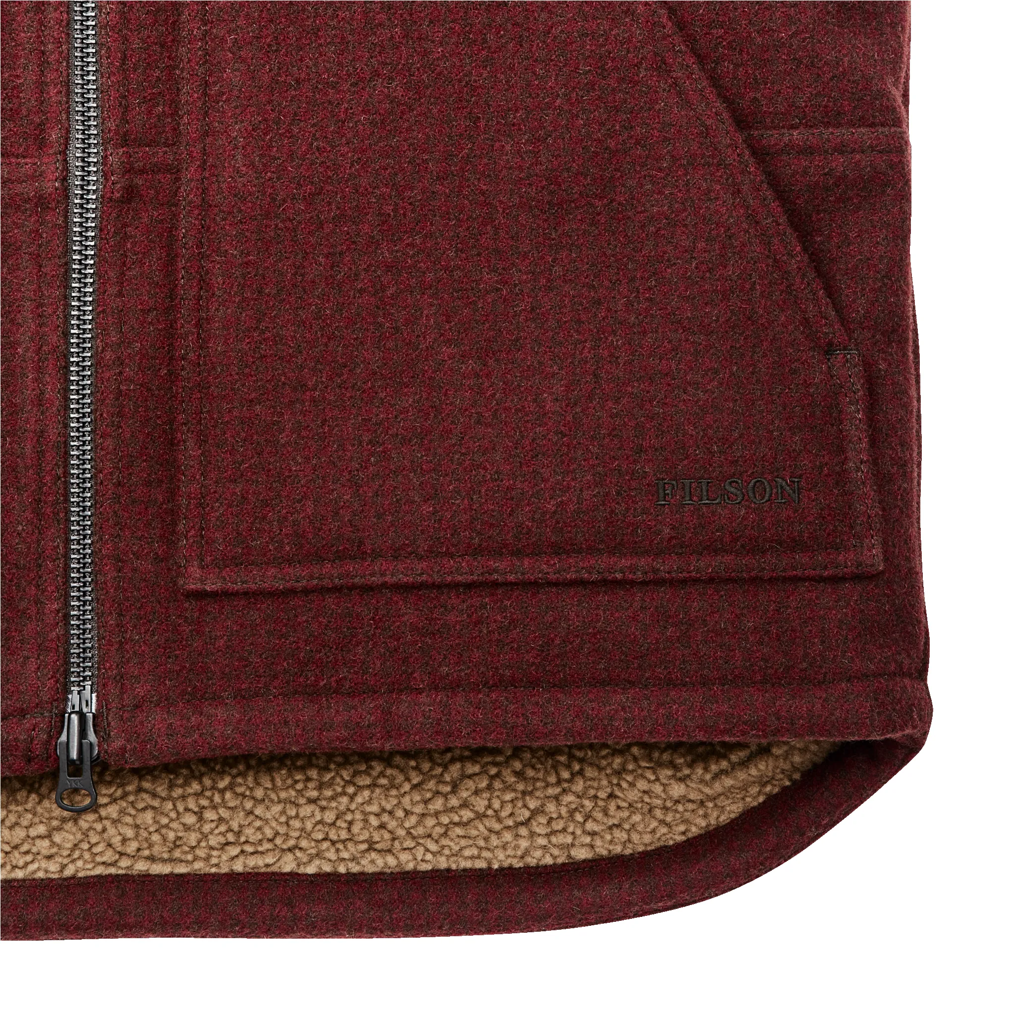 Lined Mackinaw Wool Work Vest - Dark Red / Black Houndstooth sold by Filson product image thumbnail 4