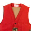 Jacquard Wool Vest - Red / Khaki / Forest Multi sold by Filson