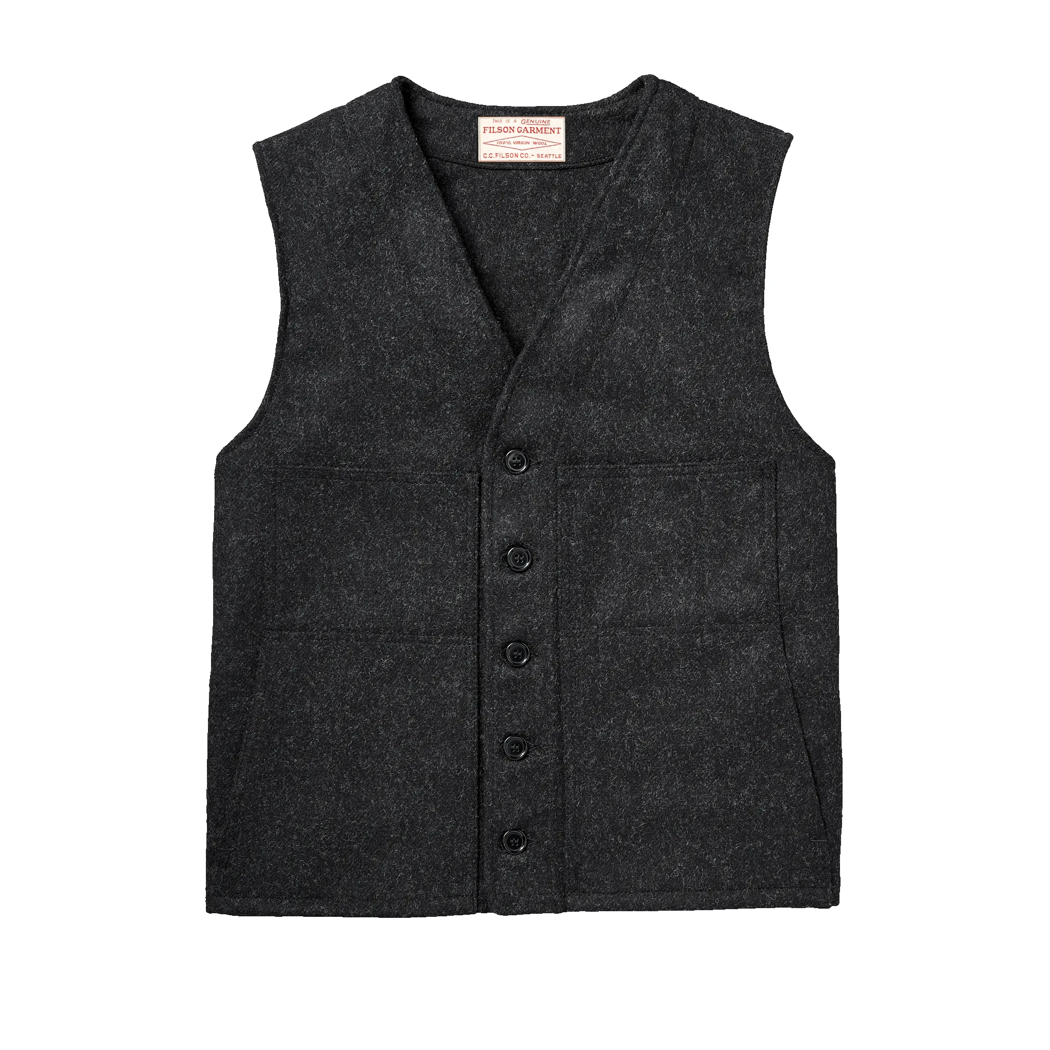 Mackinaw Wool Vest - Charcoal sold by Filson