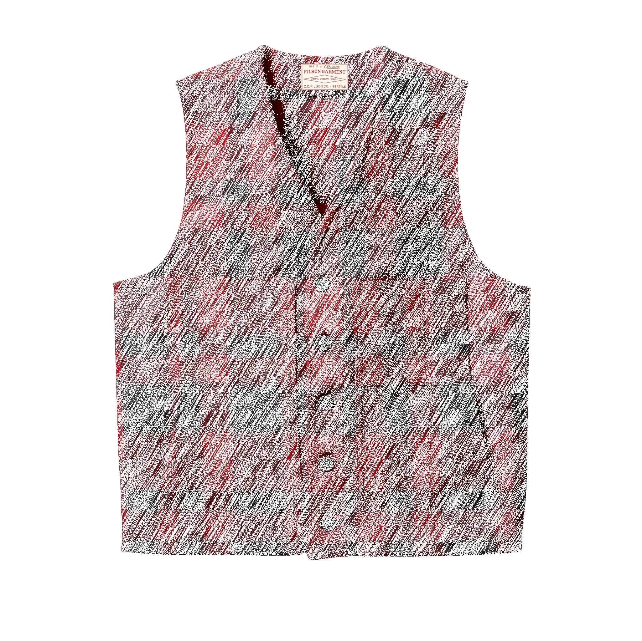 Mackinaw Wool Vest - Red/black Plaid sold by Filson