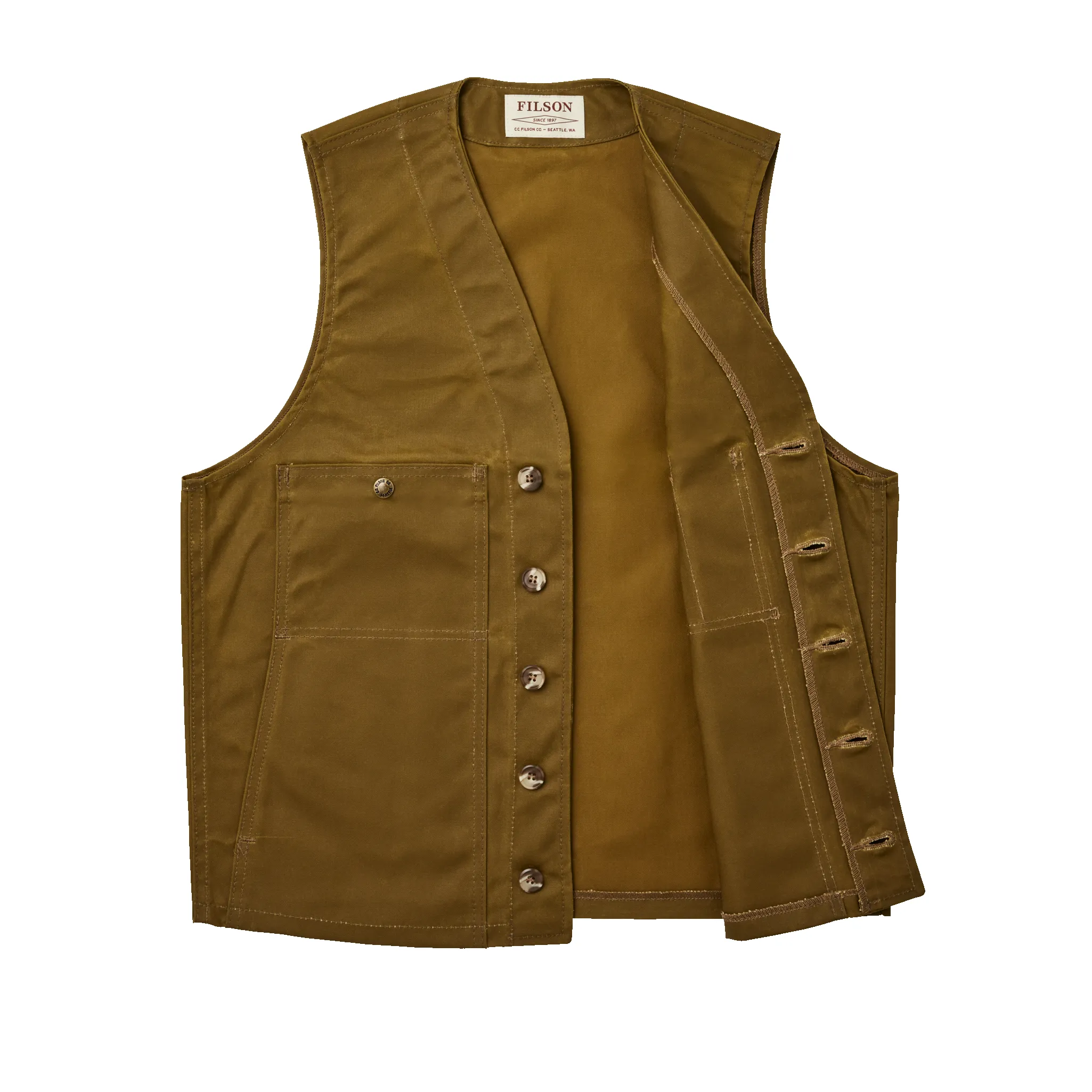 Oil Tin Cloth Vest - Dark Tan sold by Filson product image thumbnail 4