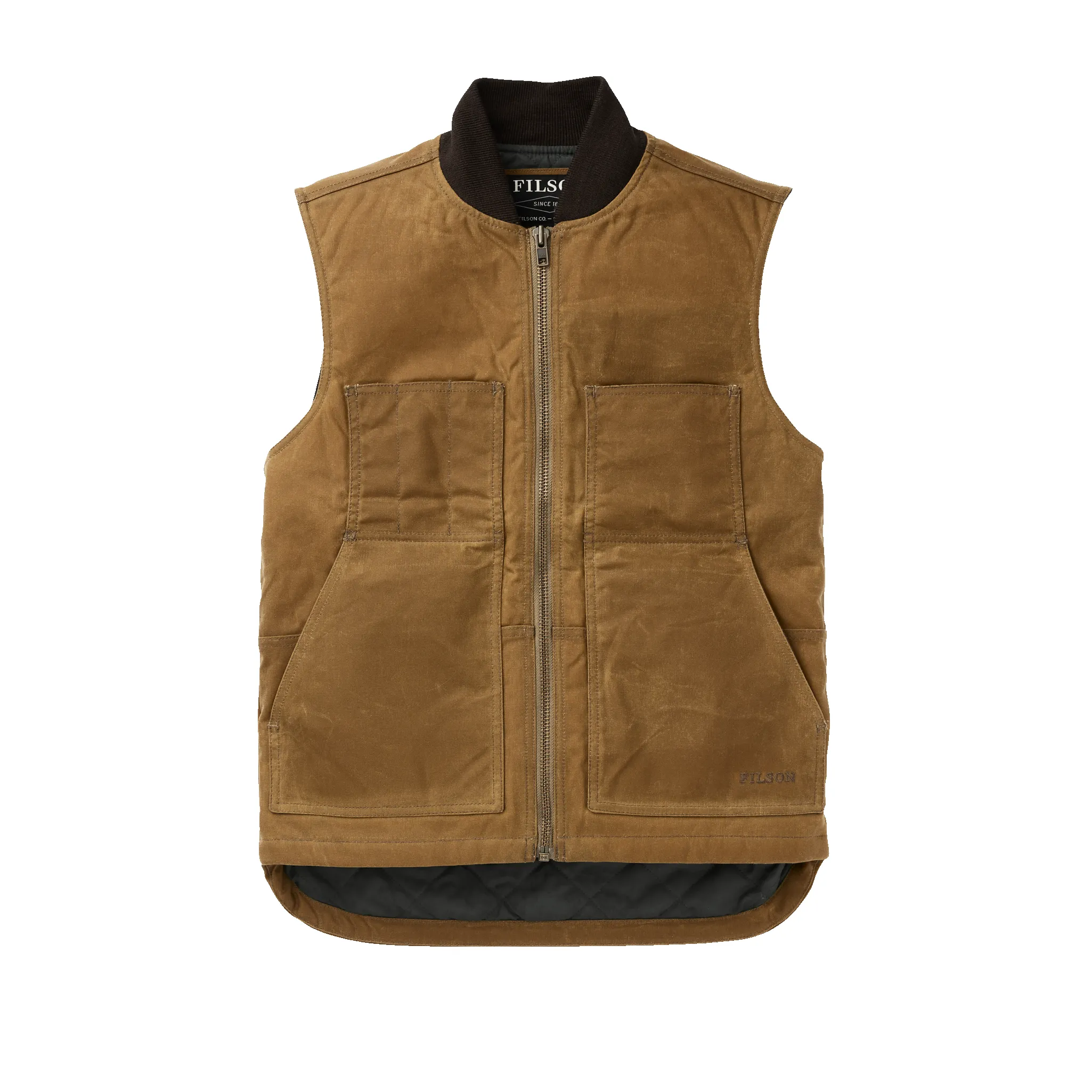 Tin Cloth Insulated Work Vest - Dark Tan sold by Filson