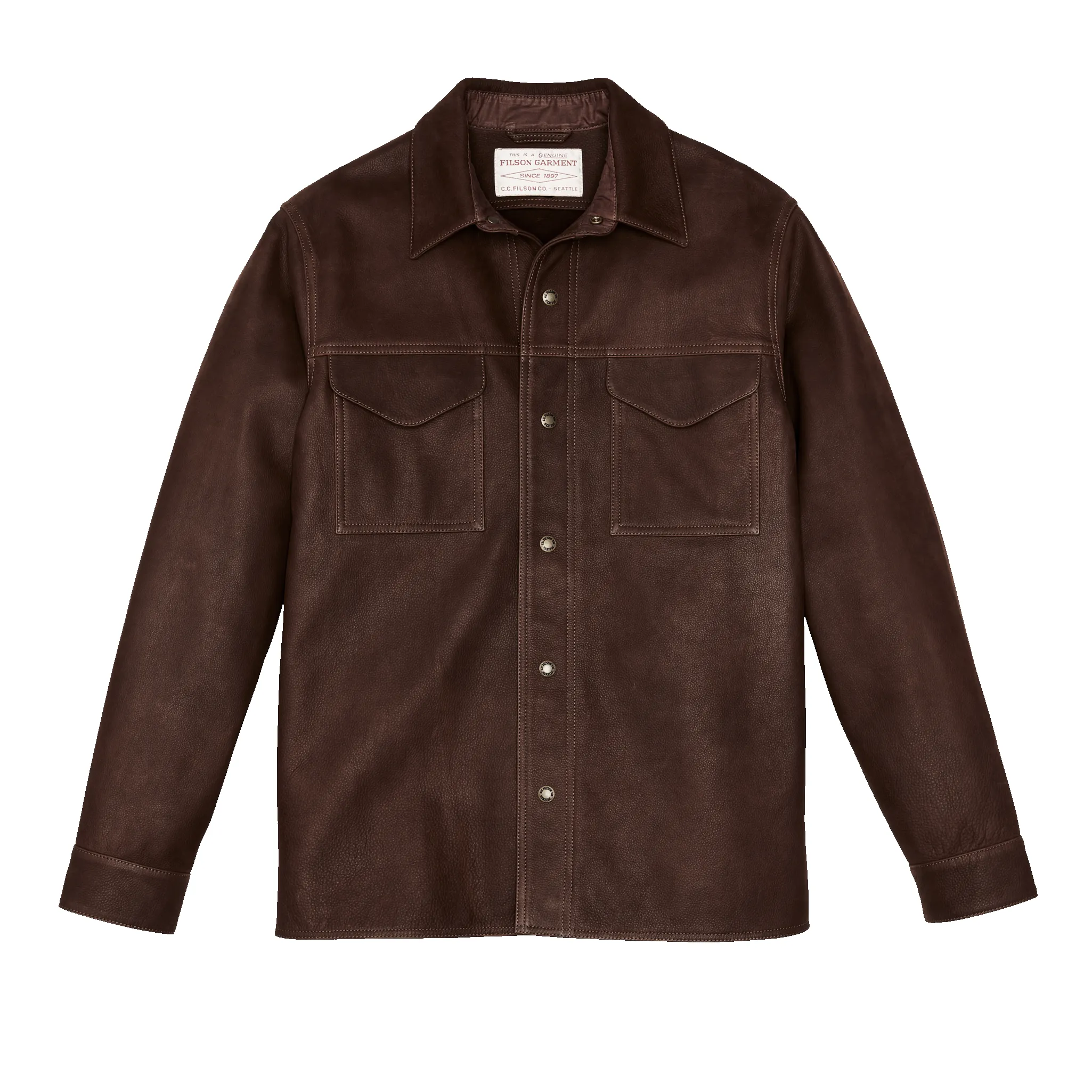 Full Grain Leather Jac-shirt - Brown sold by Filson