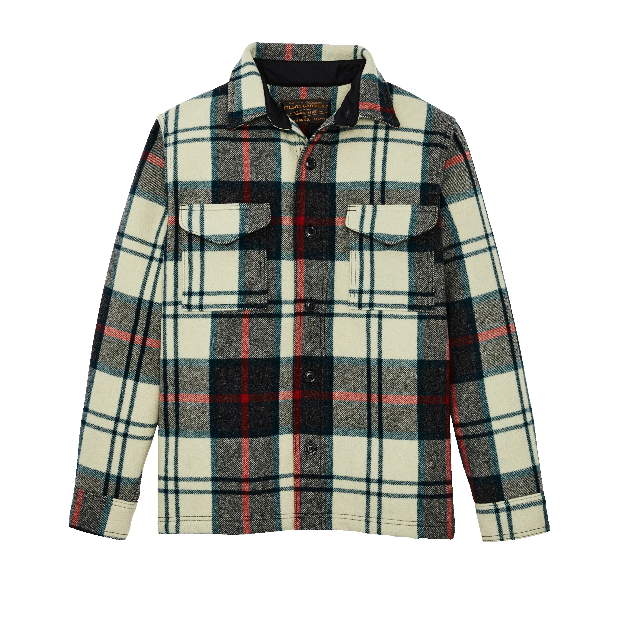 Mackinaw Wool Jac-shirt - Cream / Multi Plaid sold by Filson