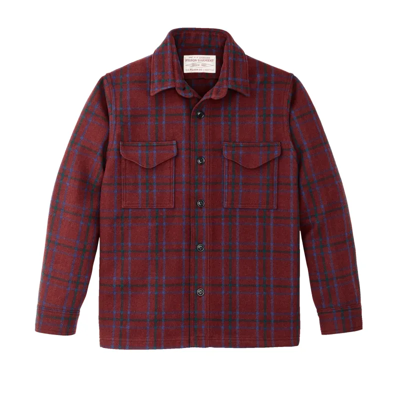 Seattle Wool Jac-shirt - Deep Red Blue Green sold by Filson