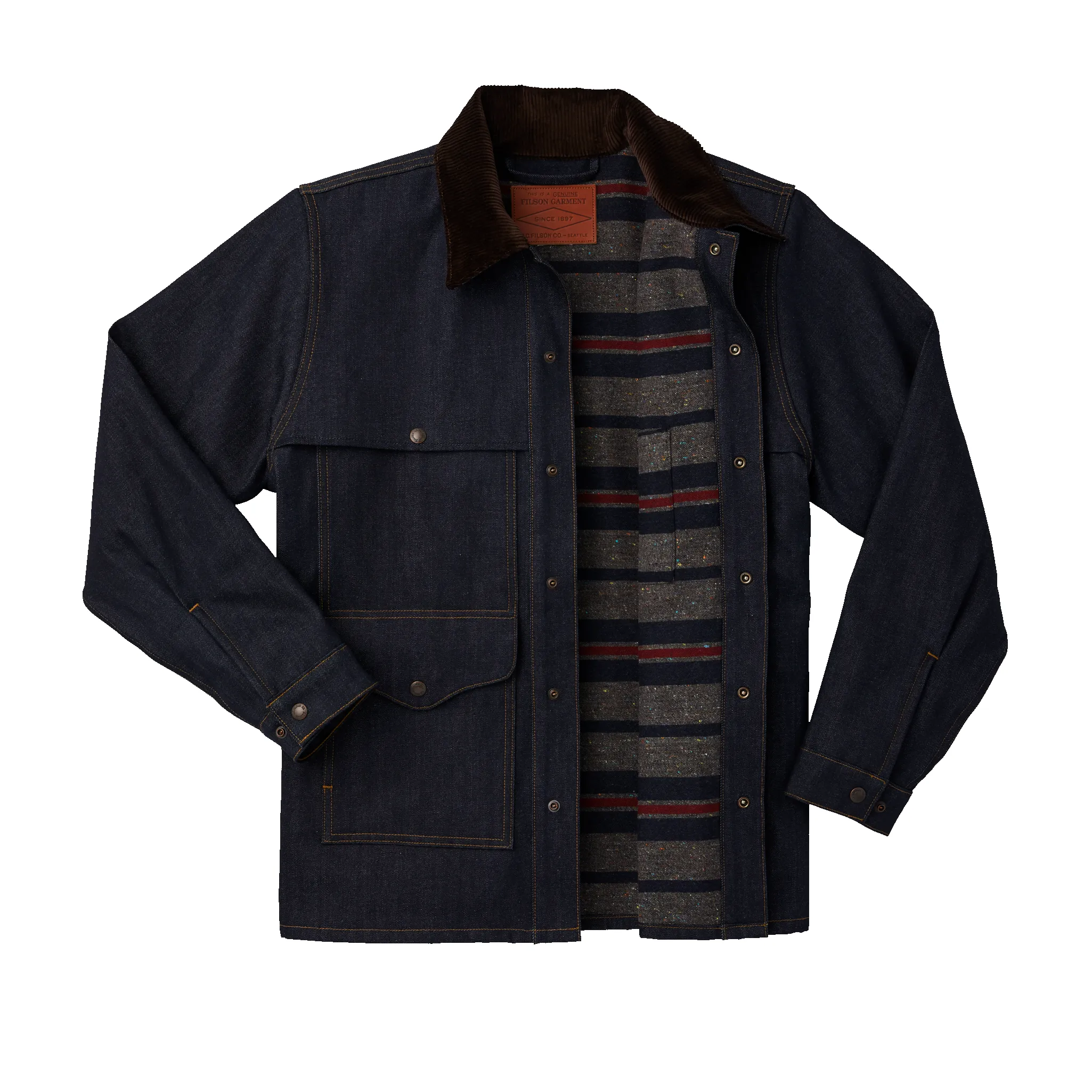 Lined Denim Cruiser Jacket - Raw Indigo / Canteen Stripe sold by Filson product image thumbnail 3