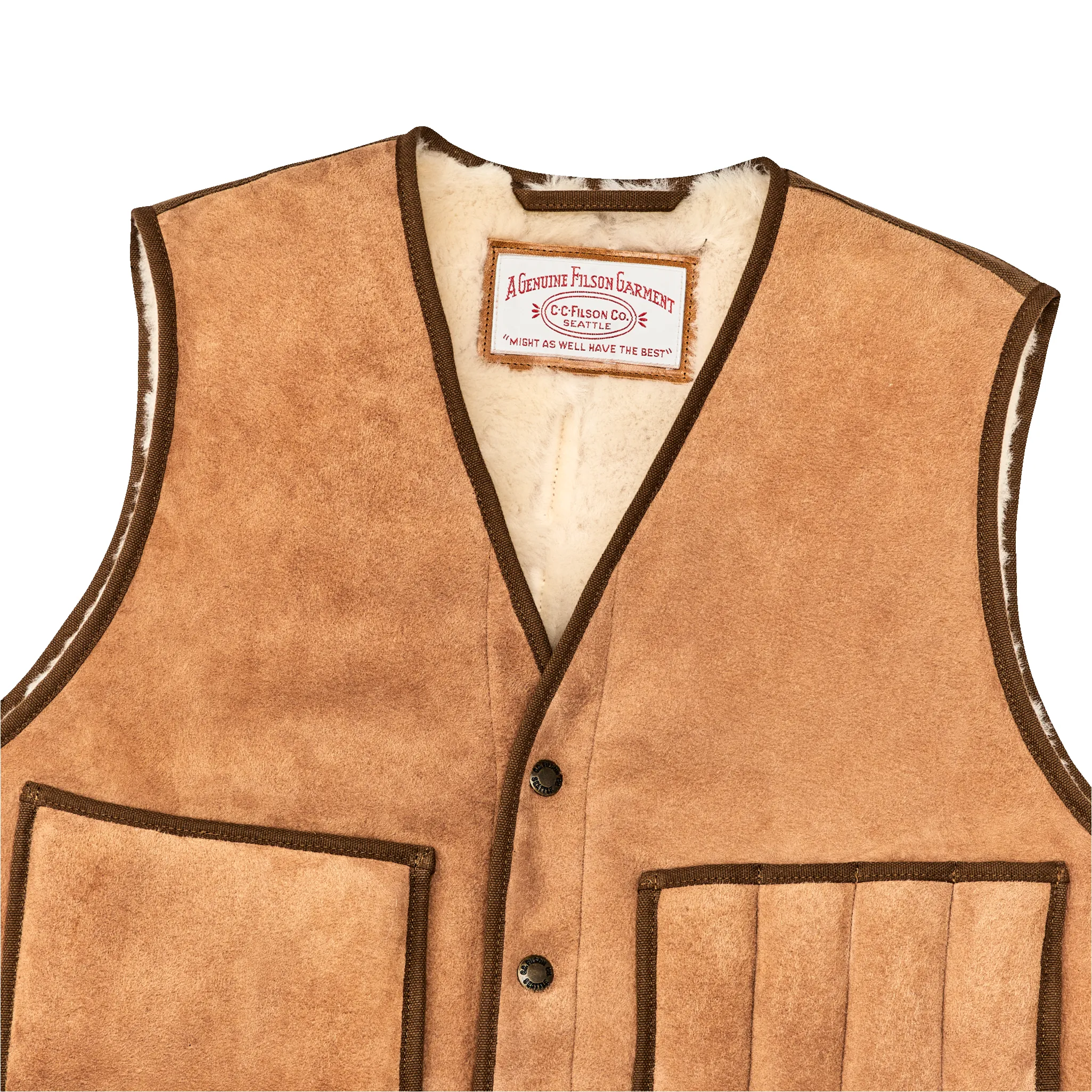 Shearling Cruiser Vest - Almond Beige sold by Filson product image thumbnail 4
