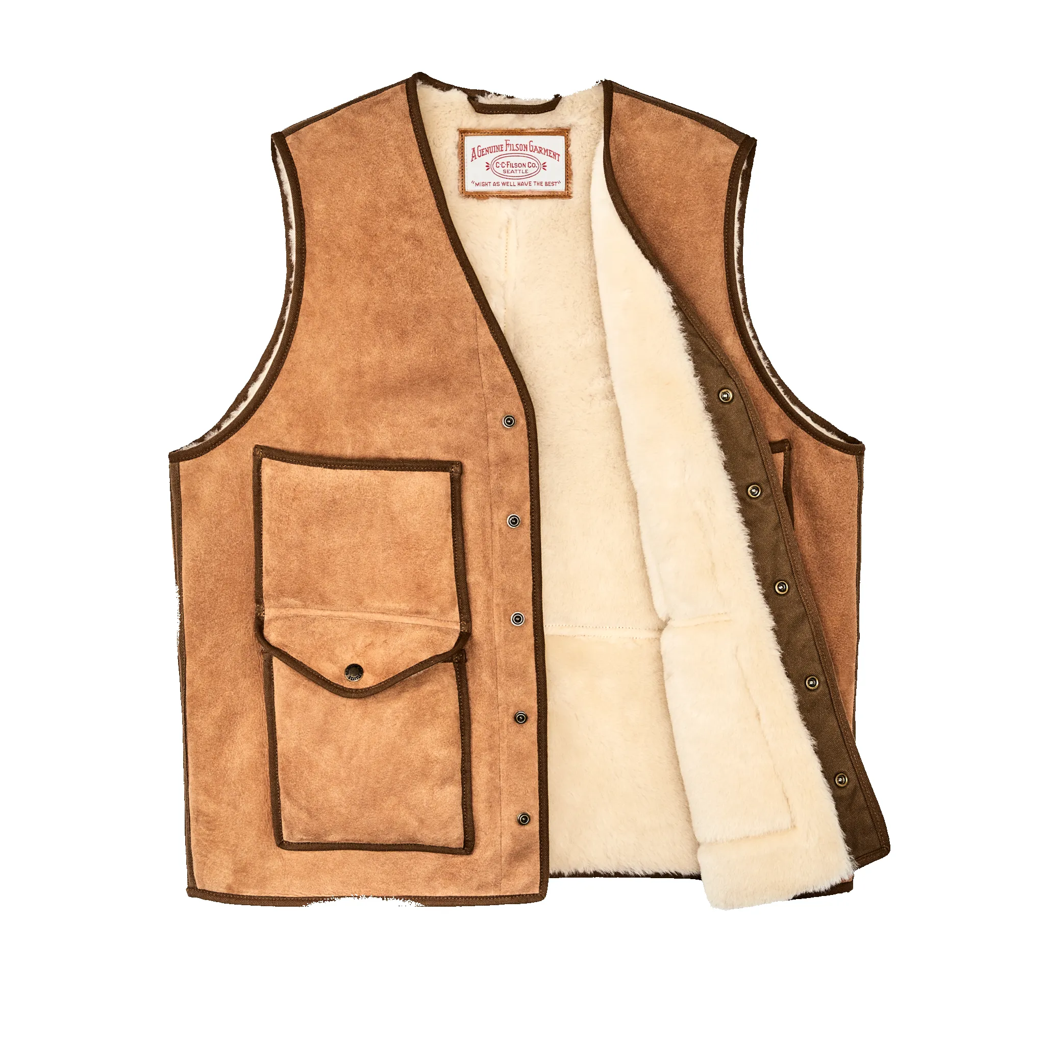 Shearling Cruiser Vest - Almond Beige sold by Filson product image thumbnail 3