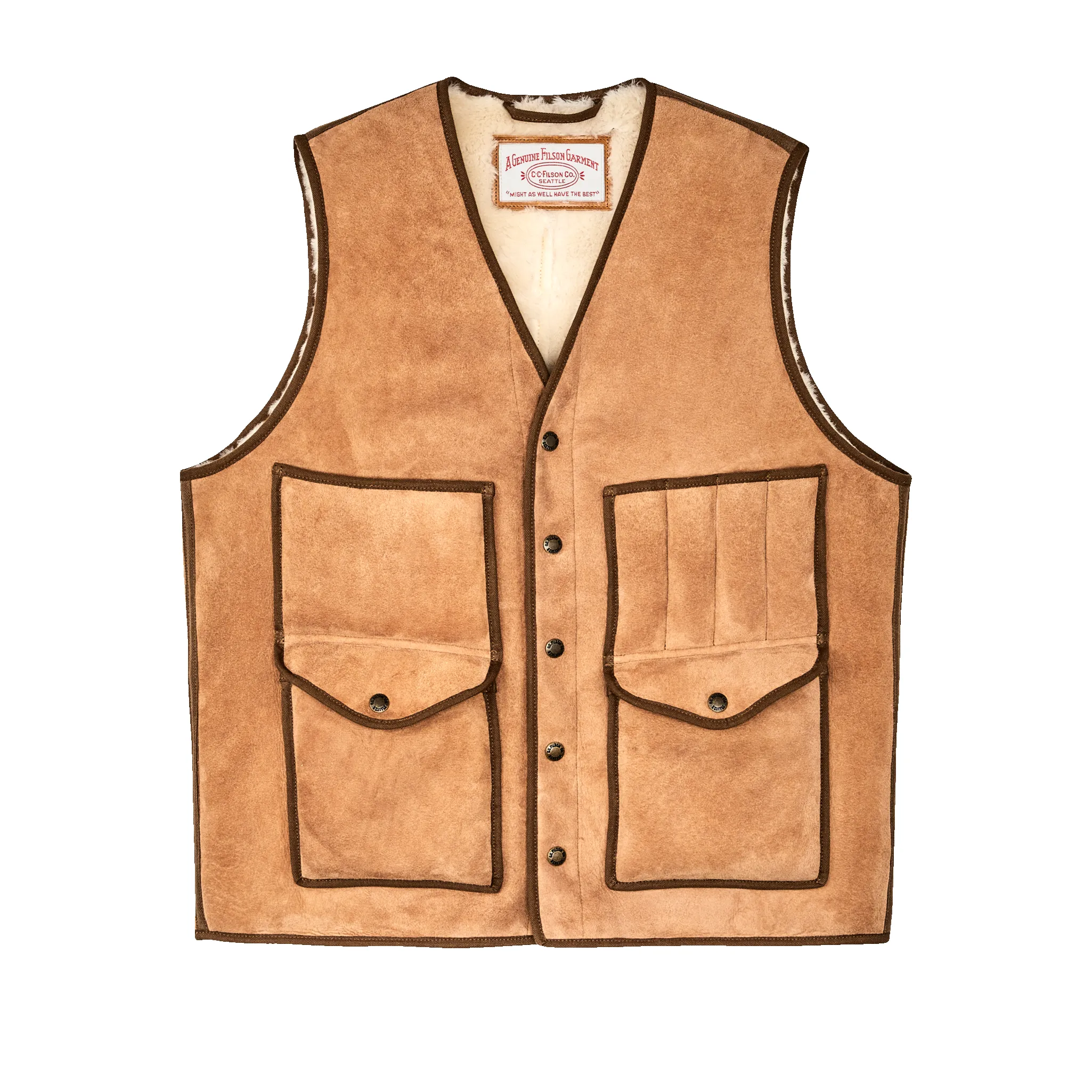 Shearling Cruiser Vest - Almond Beige sold by Filson