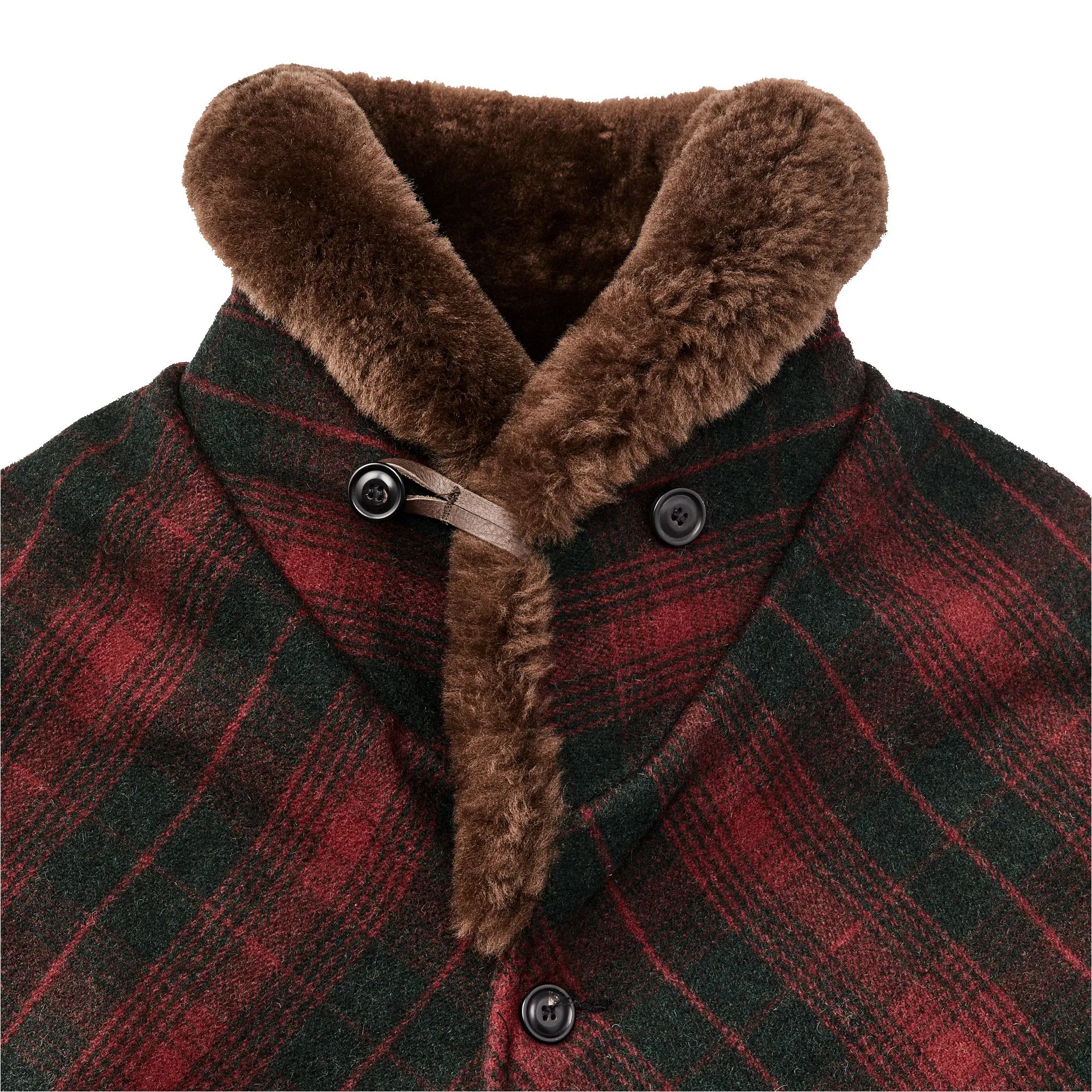 Lined Mackinaw Wool Packer Coat - Burgundy / Dark Olive Plaid sold by Filson product image thumbnail 4