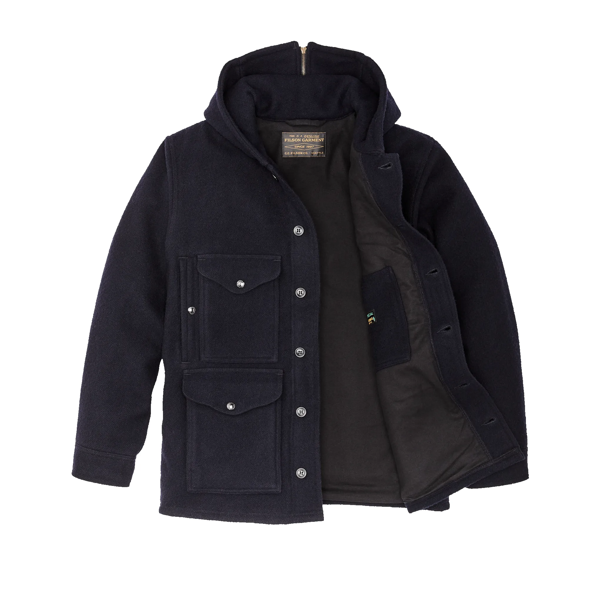 Mackinaw Wool Hooded Cruiser Jacket - Dark Navy sold by Filson product image thumbnail 4