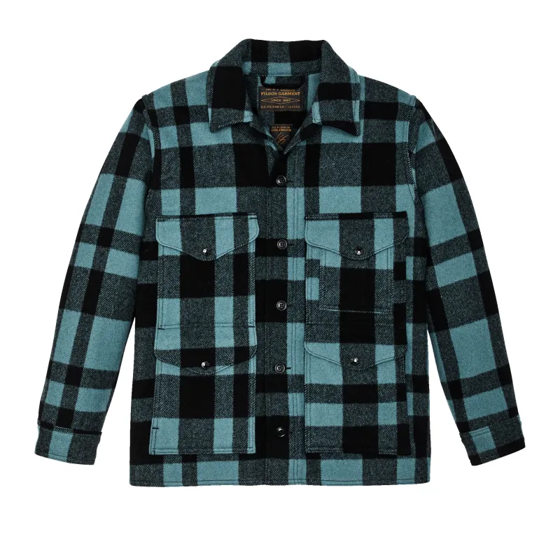 Chris Stapleton Signature Mackinaw Wool Cruiser - Faded Blue / Black Heritage Plaid sold by Filson