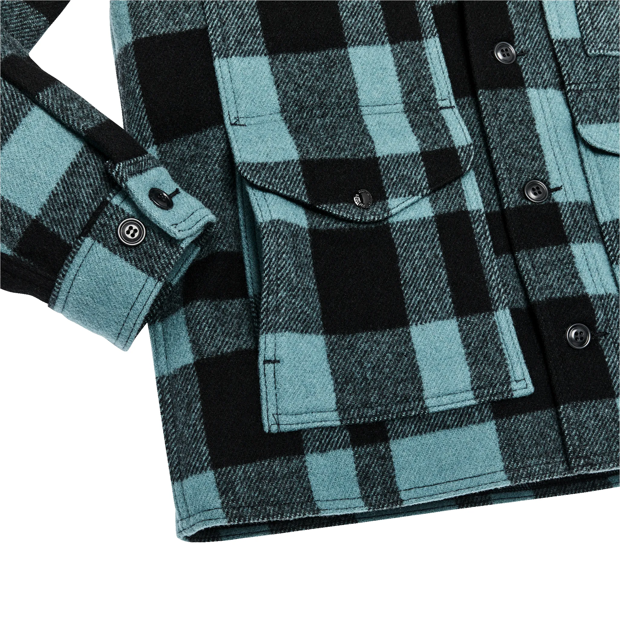 Chris Stapleton Signature Mackinaw Wool Cruiser - Faded Blue / Black Heritage Plaid sold by Filson product image thumbnail 5
