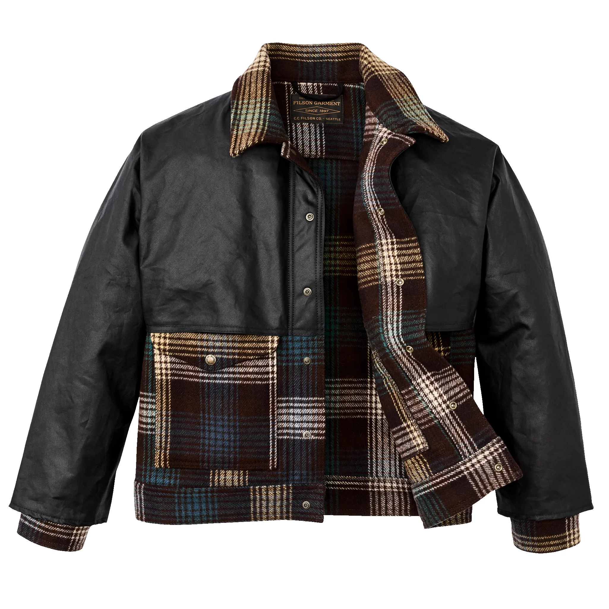 Mackinaw Wool Caped Jacket - Black Coffee / Navy sold by Filson product image thumbnail 3