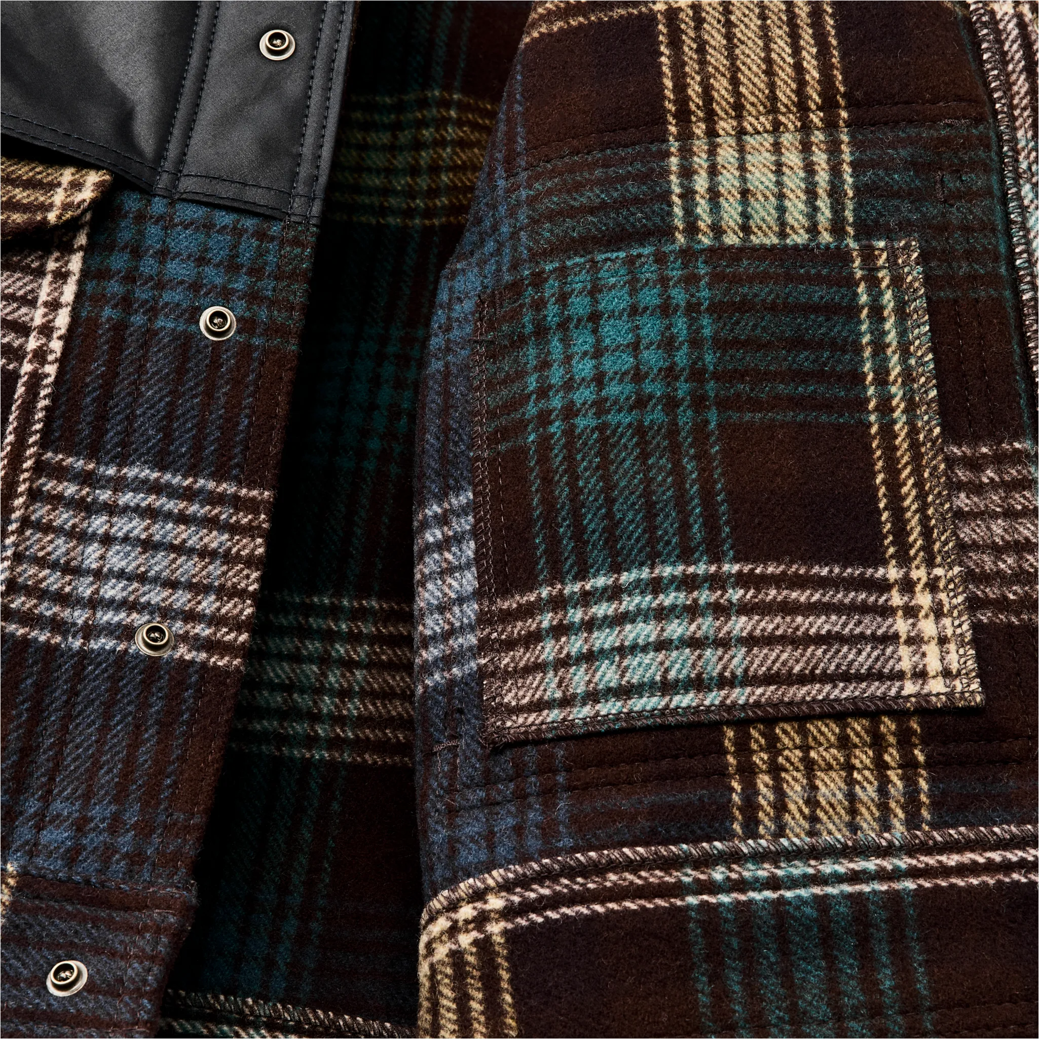 Mackinaw Wool Caped Jacket - Black Coffee / Navy sold by Filson product image thumbnail 5