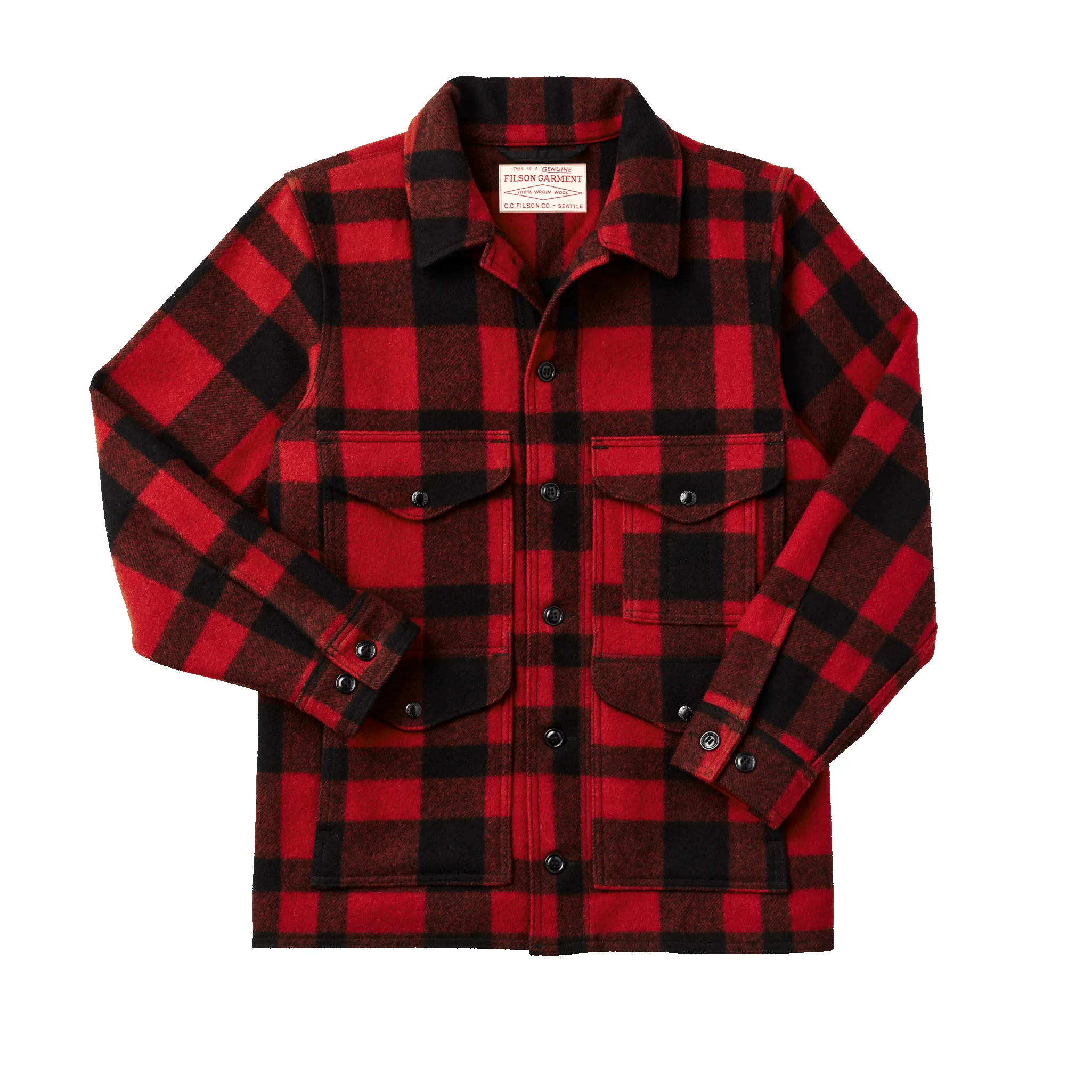 Mackinaw Wool Cruiser Jacket - Red/black Plaid sold by Filson