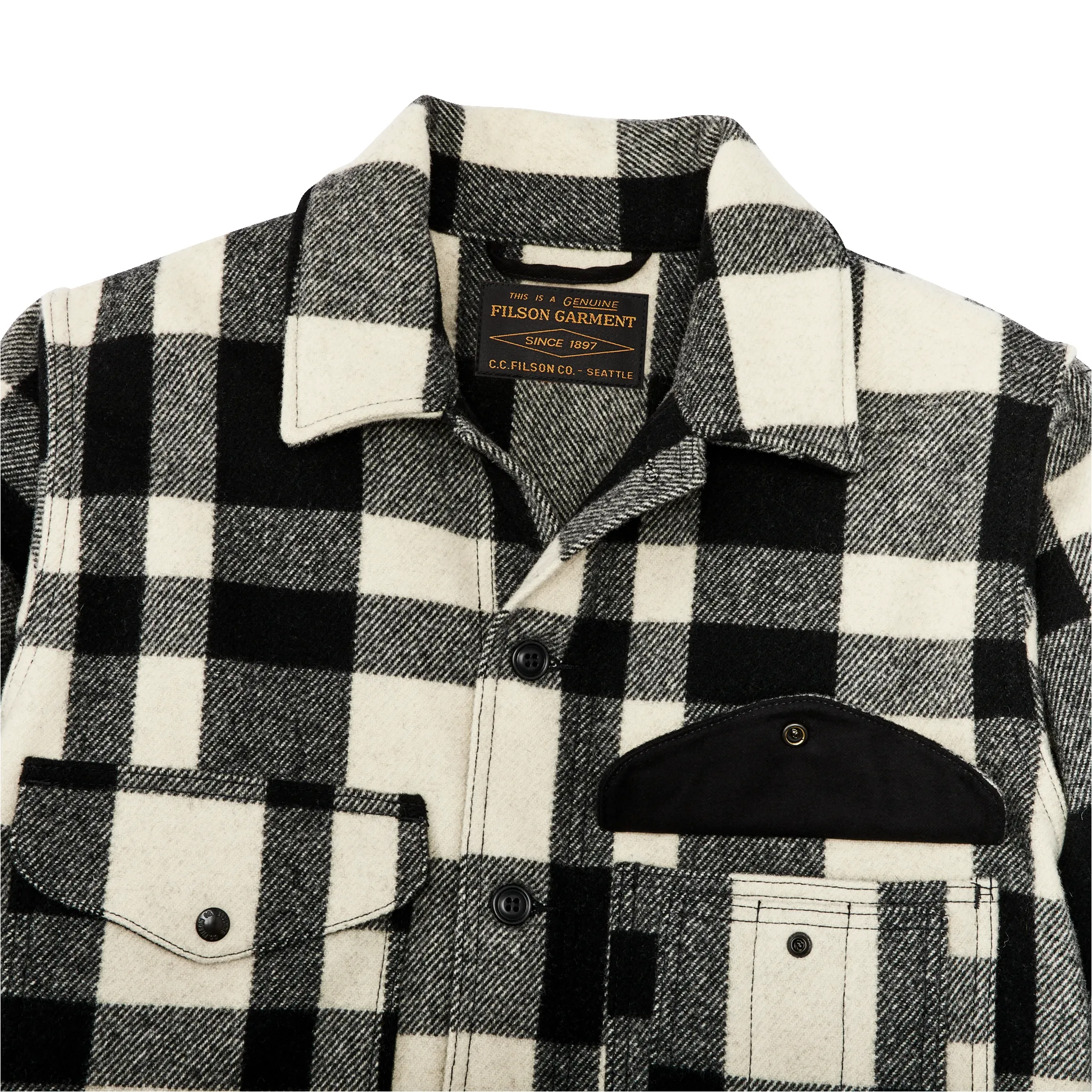Mackinaw Wool Cruiser Jacket - Natural / Black Heritage Plaid sold by Filson product image thumbnail 4