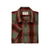 Filson's Washed Short Sleeve Feather Cloth Shirt - Green / Red / Black Ombre sold by Filson