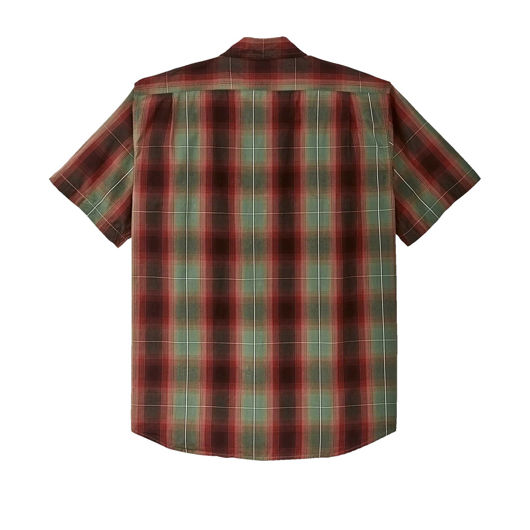Filson's Washed Short Sleeve Feather Cloth Shirt - Green / Red / Black Ombre sold by Filson product image thumbnail 2