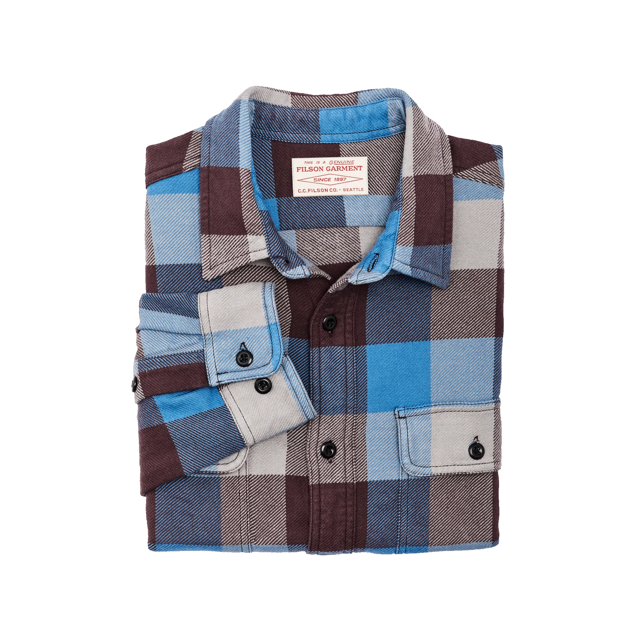 Vintage Flannel Work Shirt - Blue / Maroon / Gray Check sold by Filson product image thumbnail 5