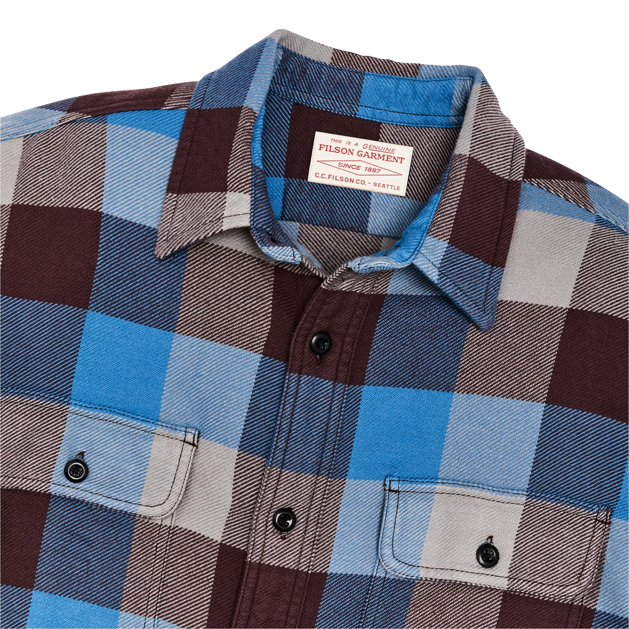 Vintage Flannel Work Shirt - Blue / Maroon / Gray Check sold by Filson product image thumbnail 3