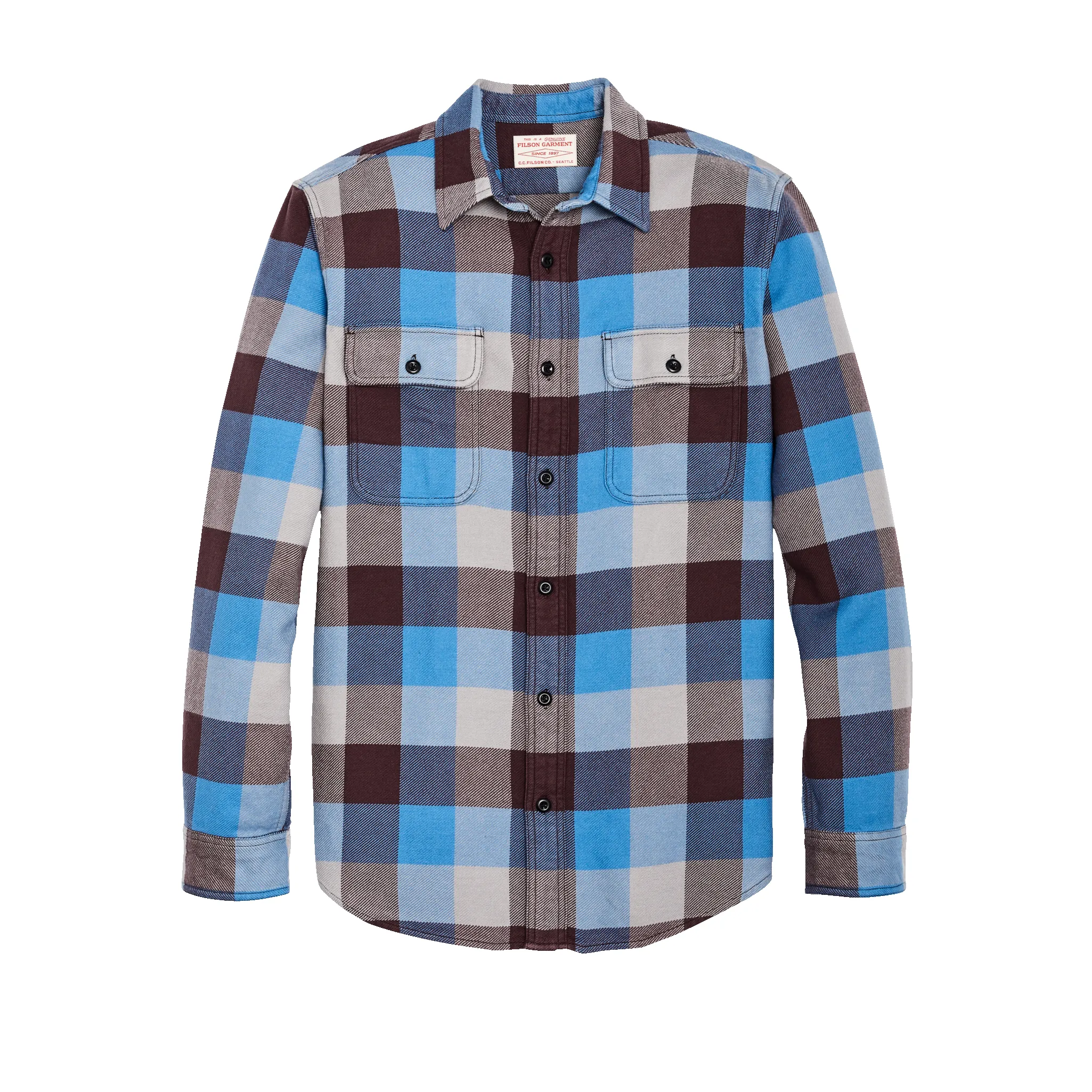 Vintage Flannel Work Shirt - Blue / Maroon / Gray Check sold by Filson