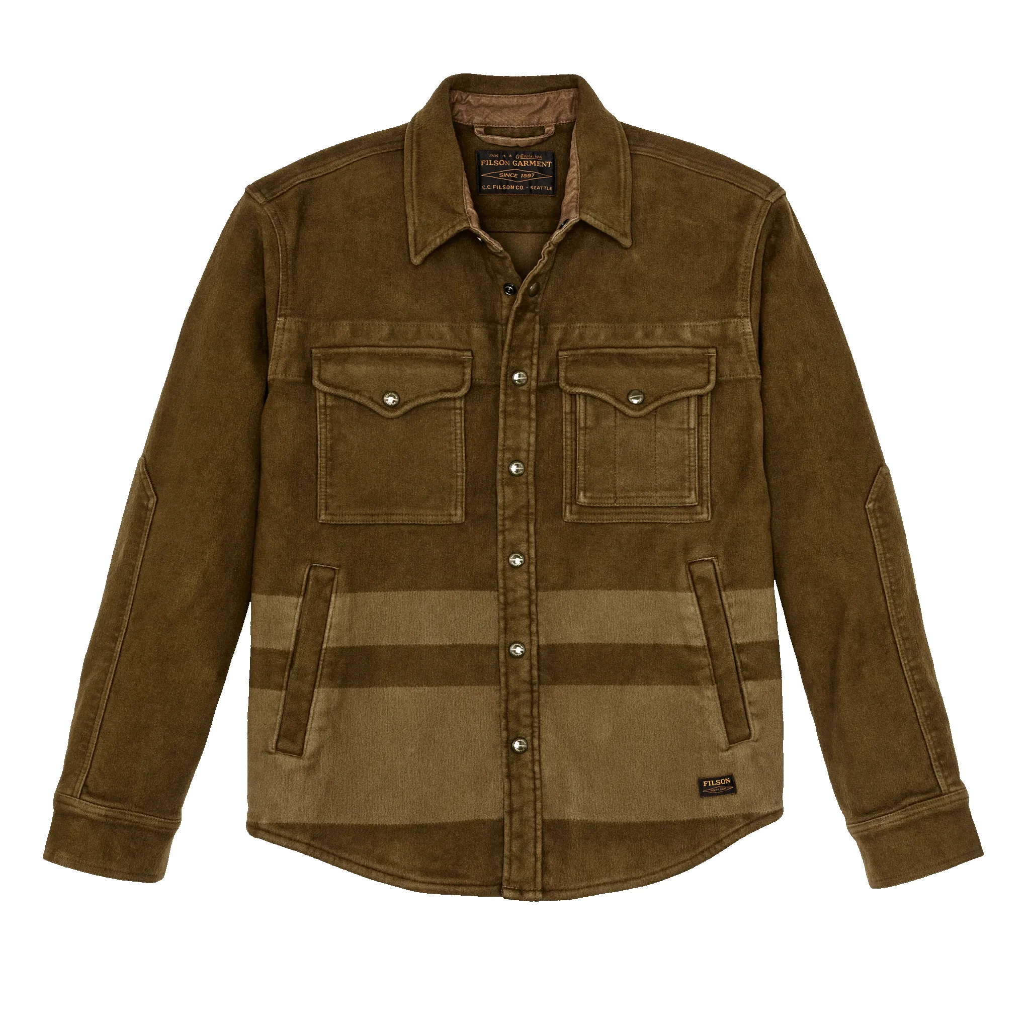Beartooth Jac-shirt - Marsh Olive Blanket Stripe sold by Filson