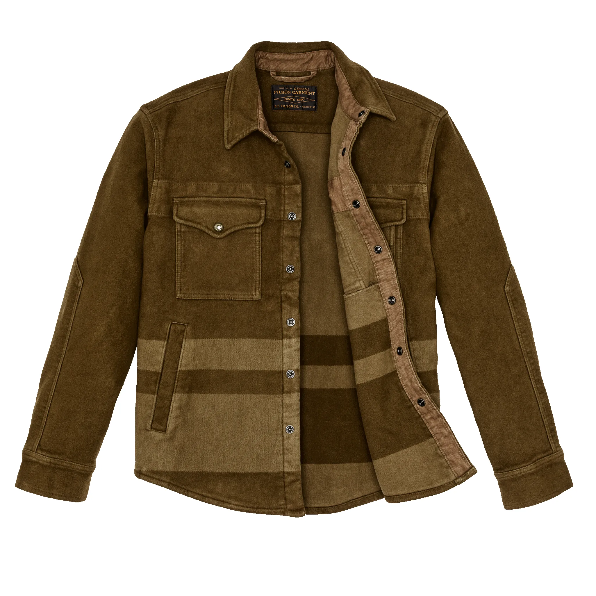 Beartooth Jac-shirt - Marsh Olive Blanket Stripe sold by Filson product image thumbnail 3