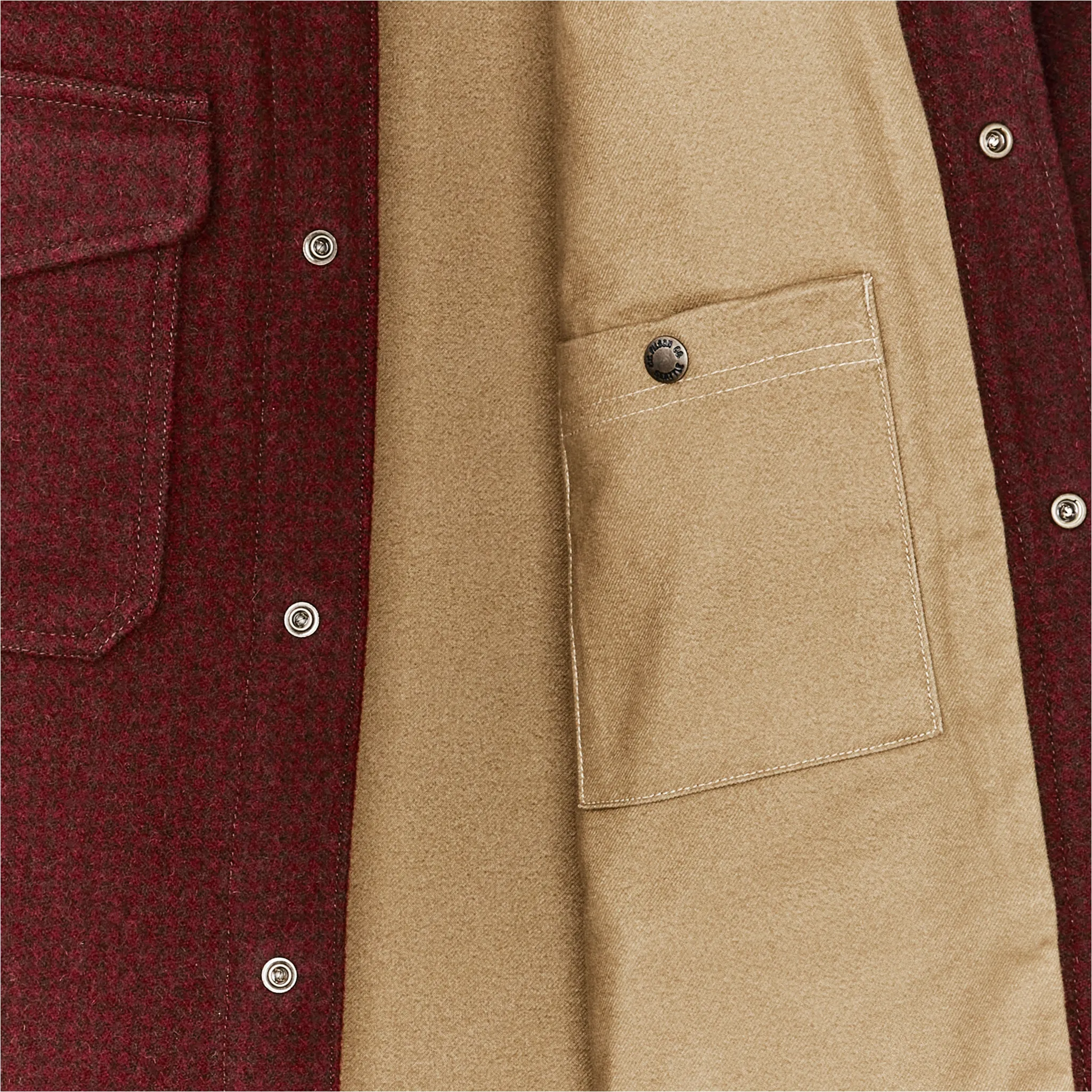 Lined Mackinaw Wool Jac-shirt - Dark Red / Black Houndstooth sold by Filson product image thumbnail 5
