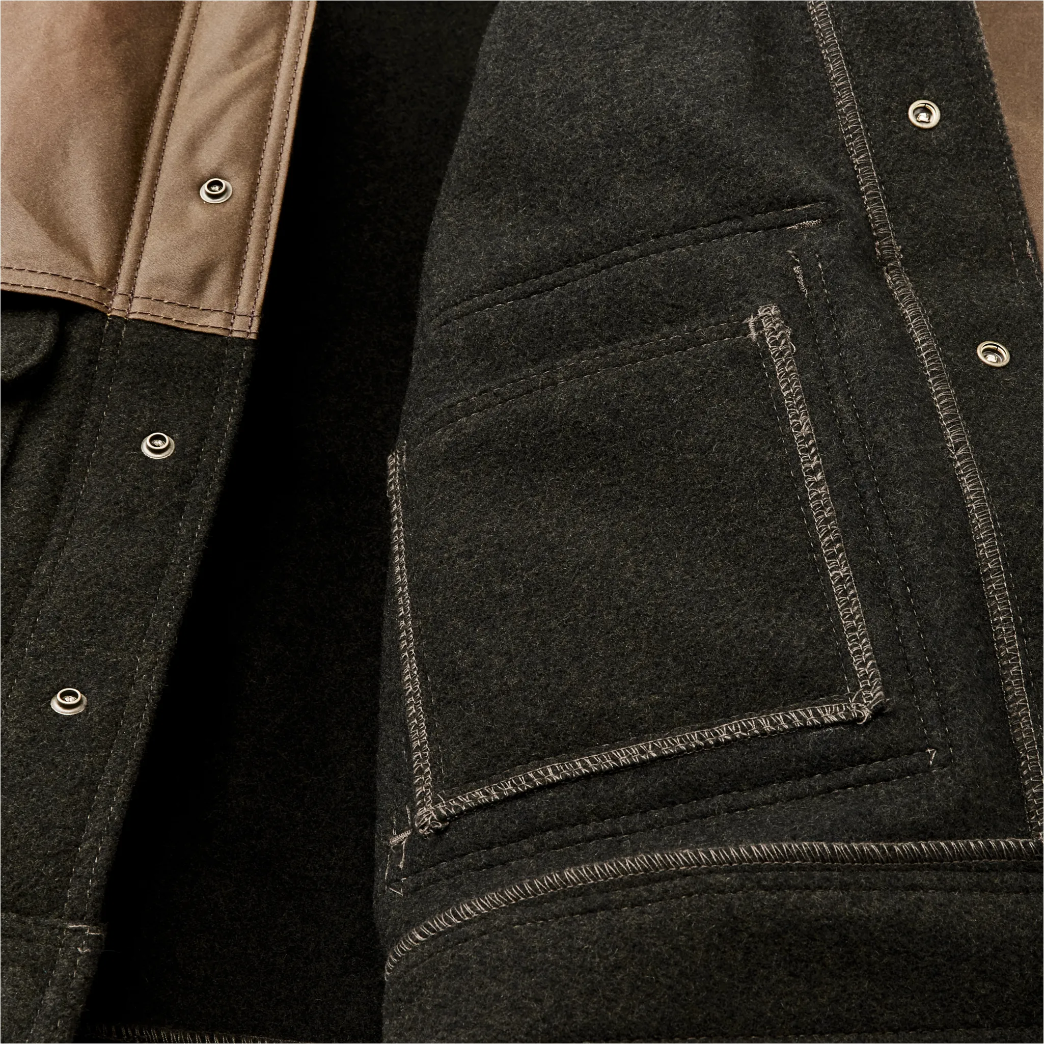 Mackinaw Wool Caped Jacket - Peat Black / Earth sold by Filson product image thumbnail 5